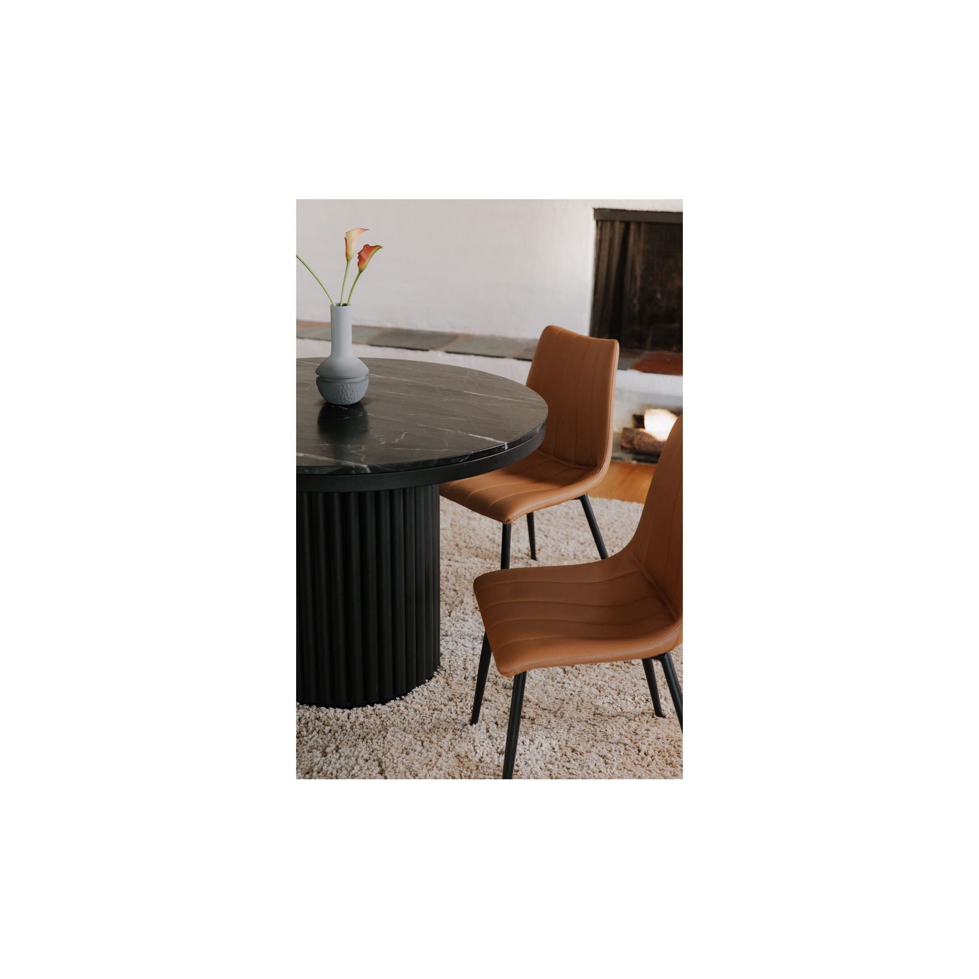 Moe's Home Tower Dining Table Black Marble - Image 2