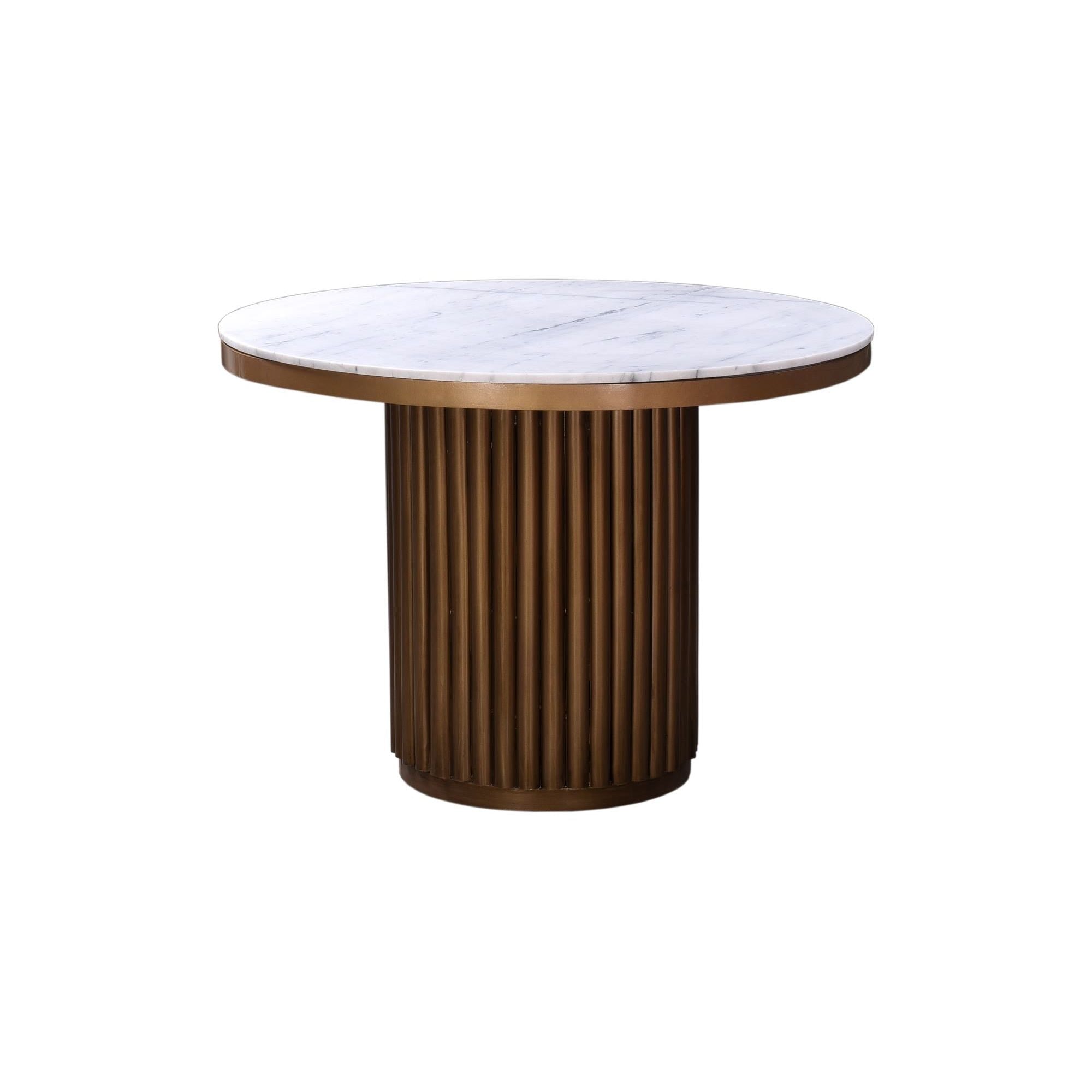 Moe's Home Tower Dining Table White Marble - Image 1
