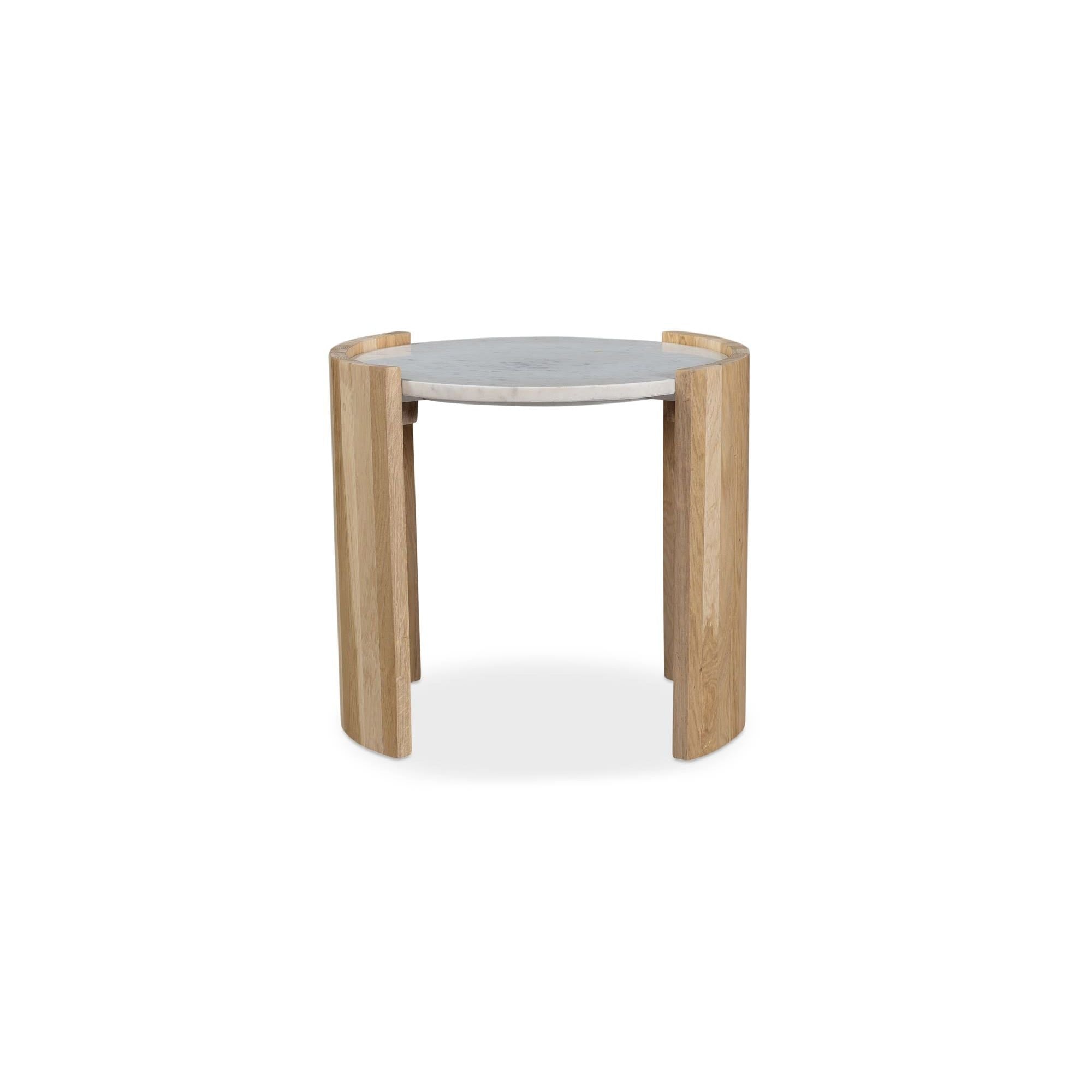 Moe's Home Collection Dala White Solid Oak Side Table - Image 1