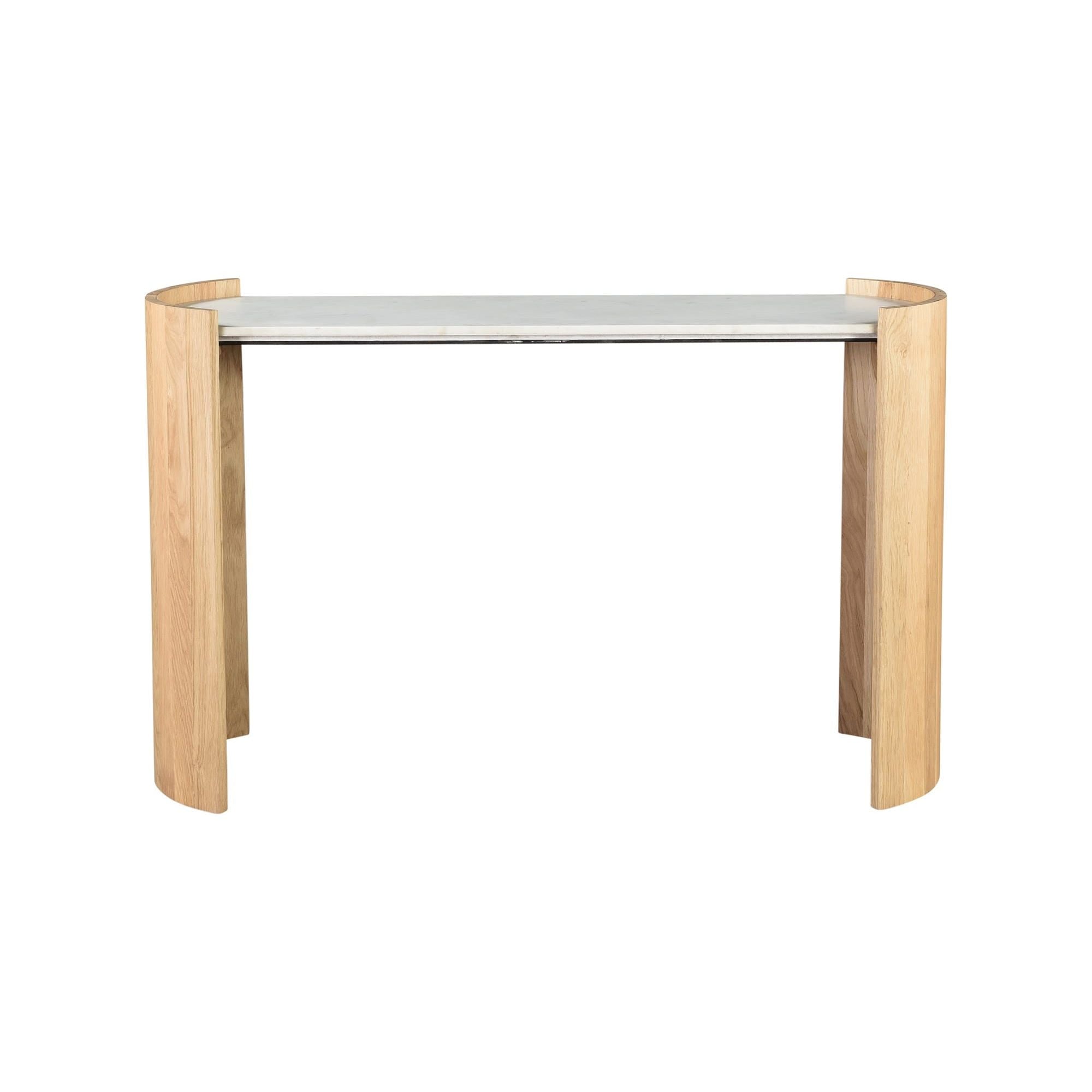 Moe’s Home Collection Dala Marble and Oak Console Table - Image 1