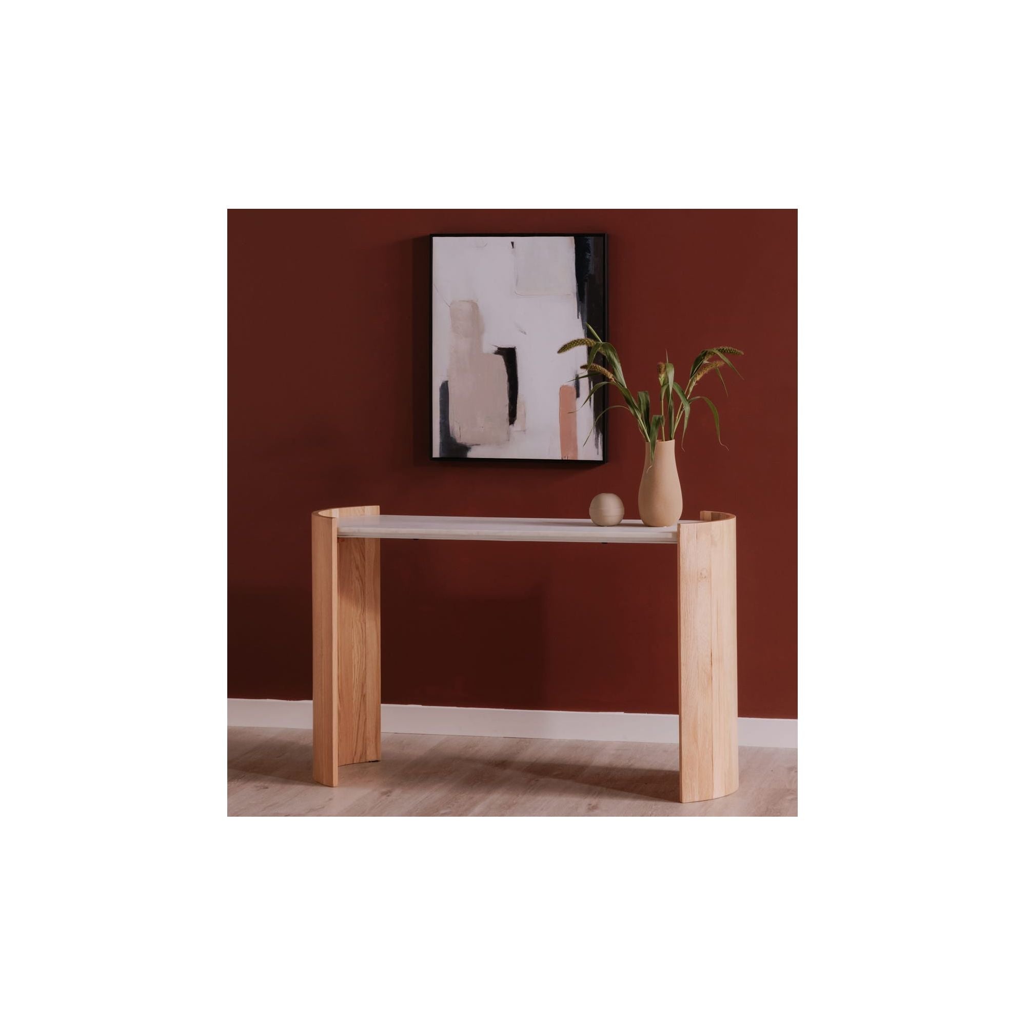 Moe’s Home Collection Dala Marble and Oak Console Table - Image 2