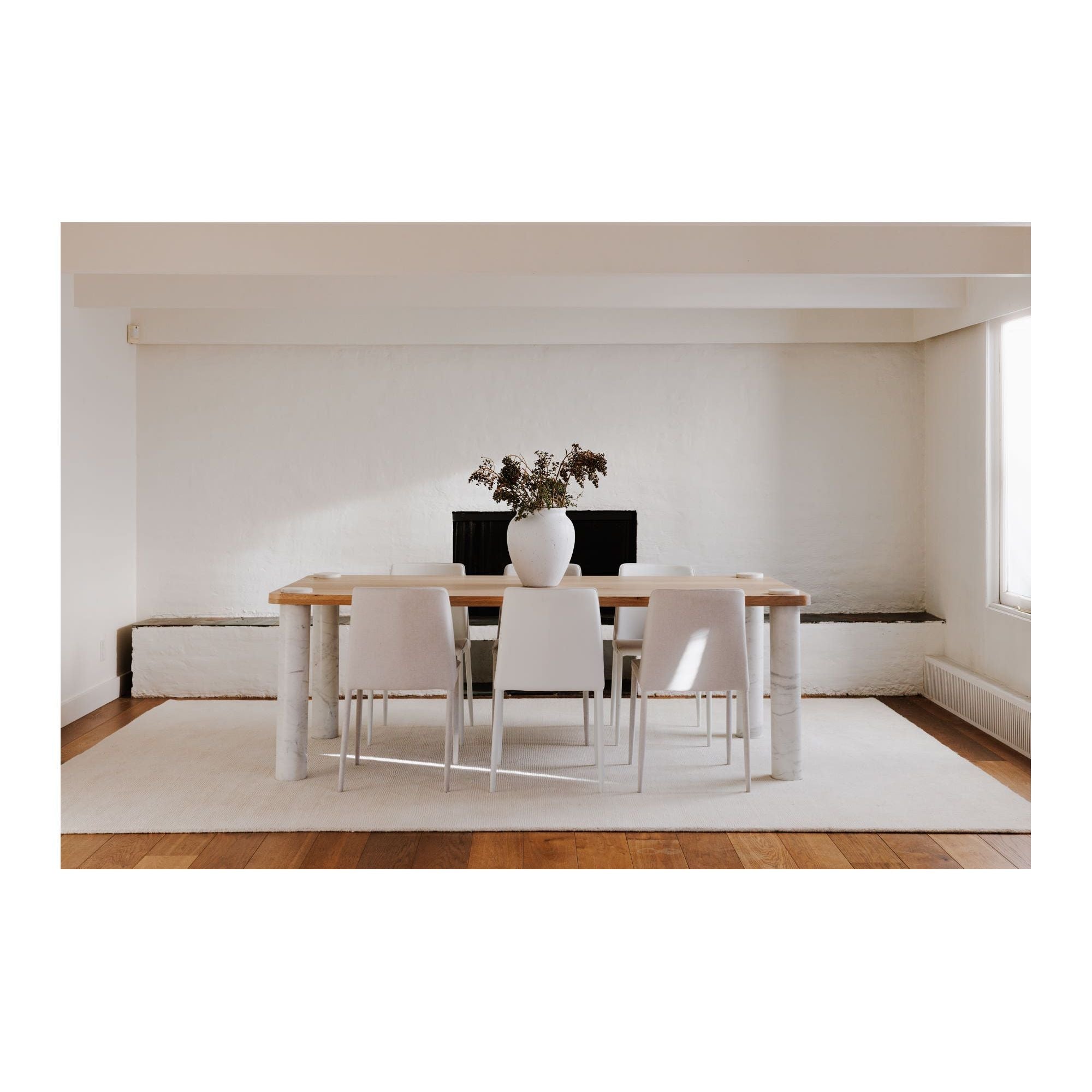 Moe's Home Century Dining Table Natural White Marble Leg - Image 2