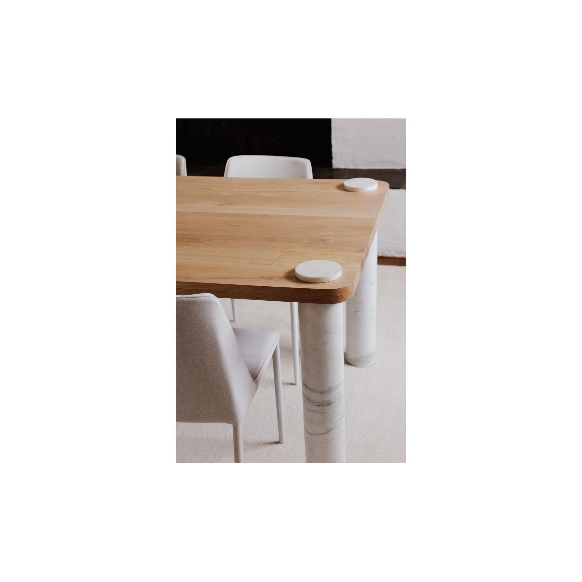 Moe's Home Century Dining Table Natural White Marble Leg - Image 3