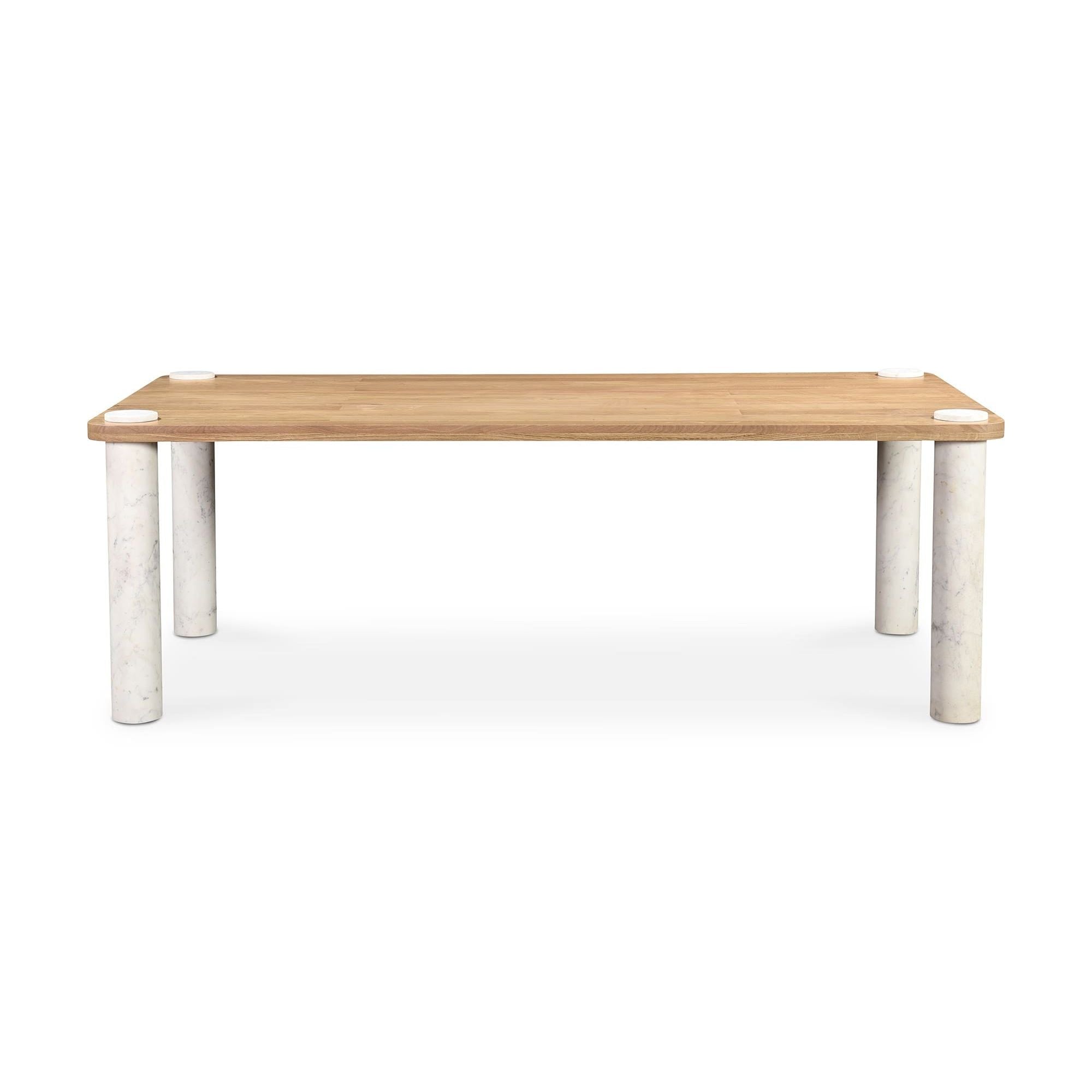 Moe's Home Century Dining Table Natural White Marble Leg - Image 1