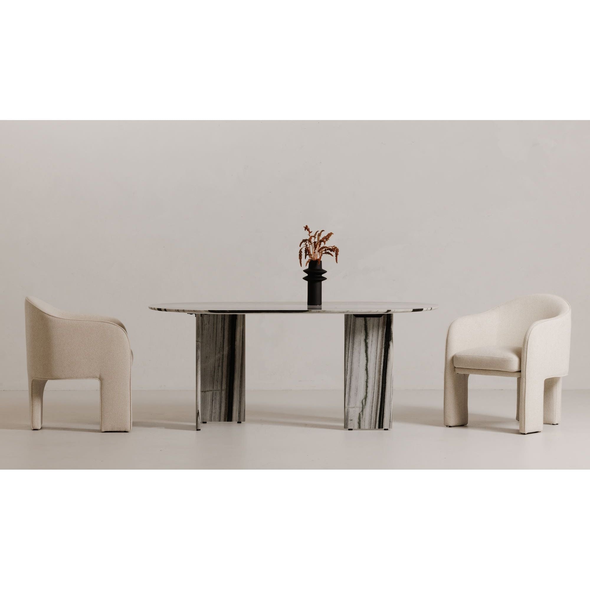 Moe's Home Celia Oval Dining Table Panda Marble - Image 2