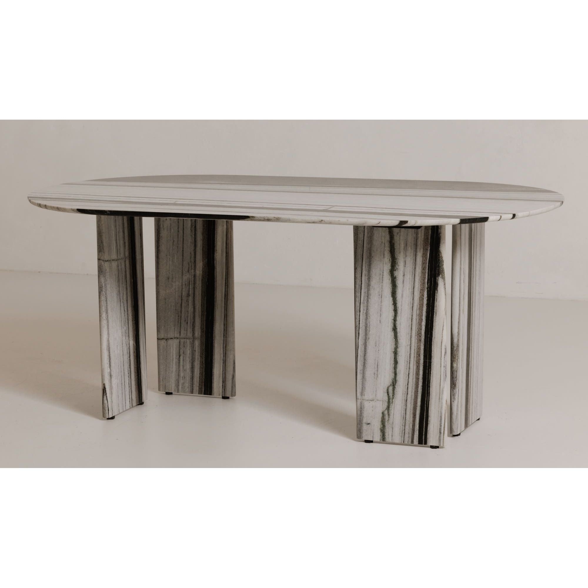 Moe's Home Celia Oval Dining Table Panda Marble - Image 3