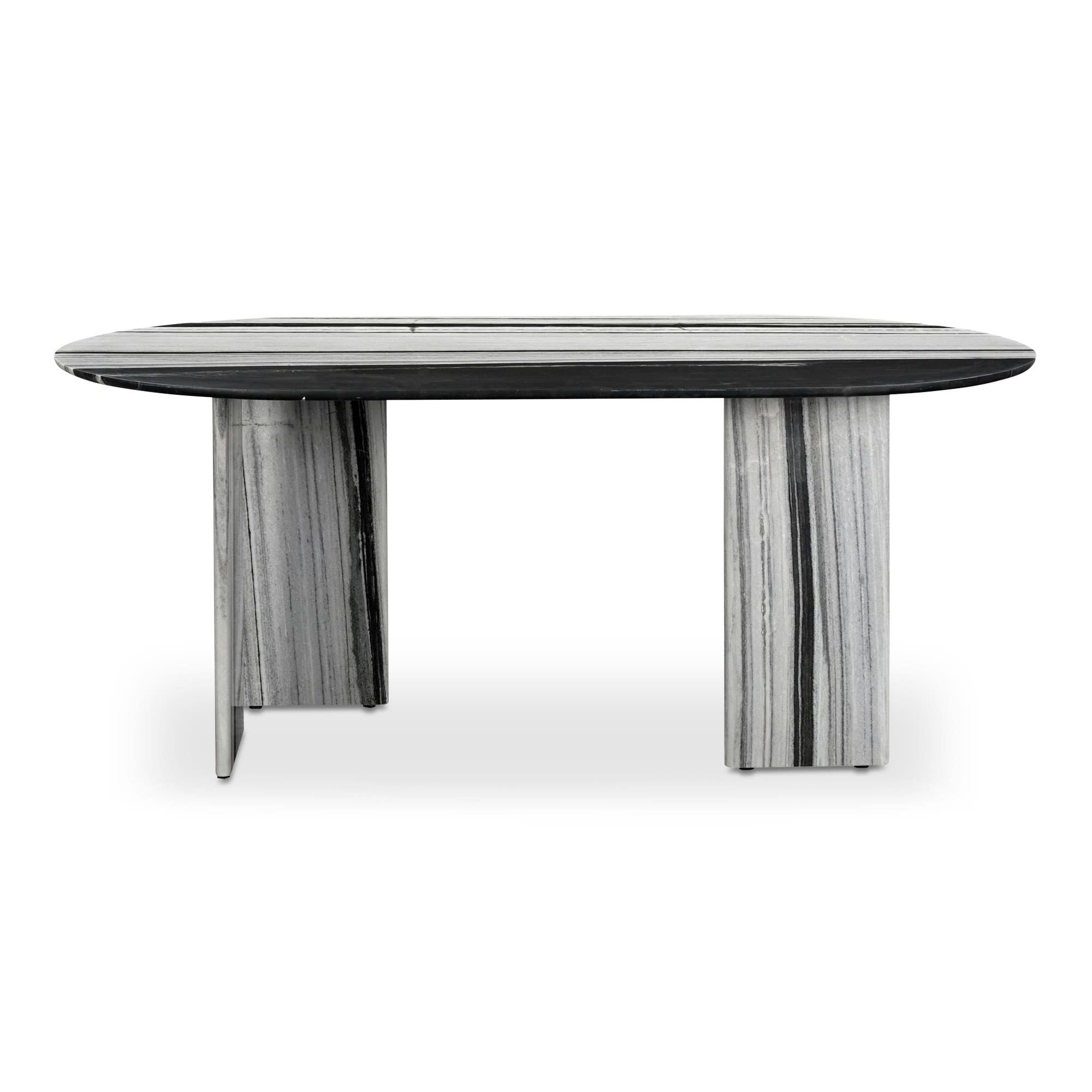 Moe's Home Celia Oval Dining Table Panda Marble - Image 1