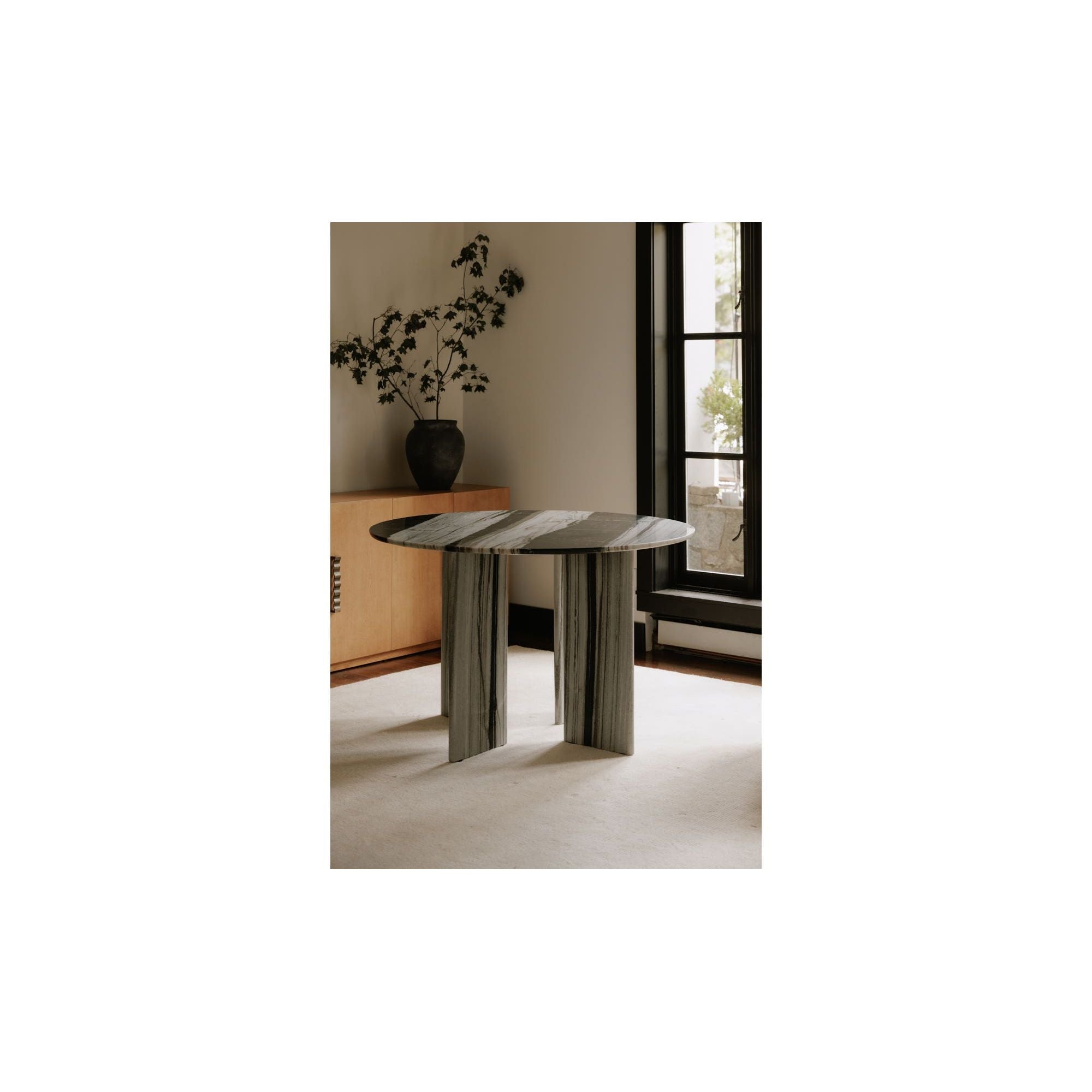 Moe's Home Celia Round Dining Table Panda Marble - Image 2
