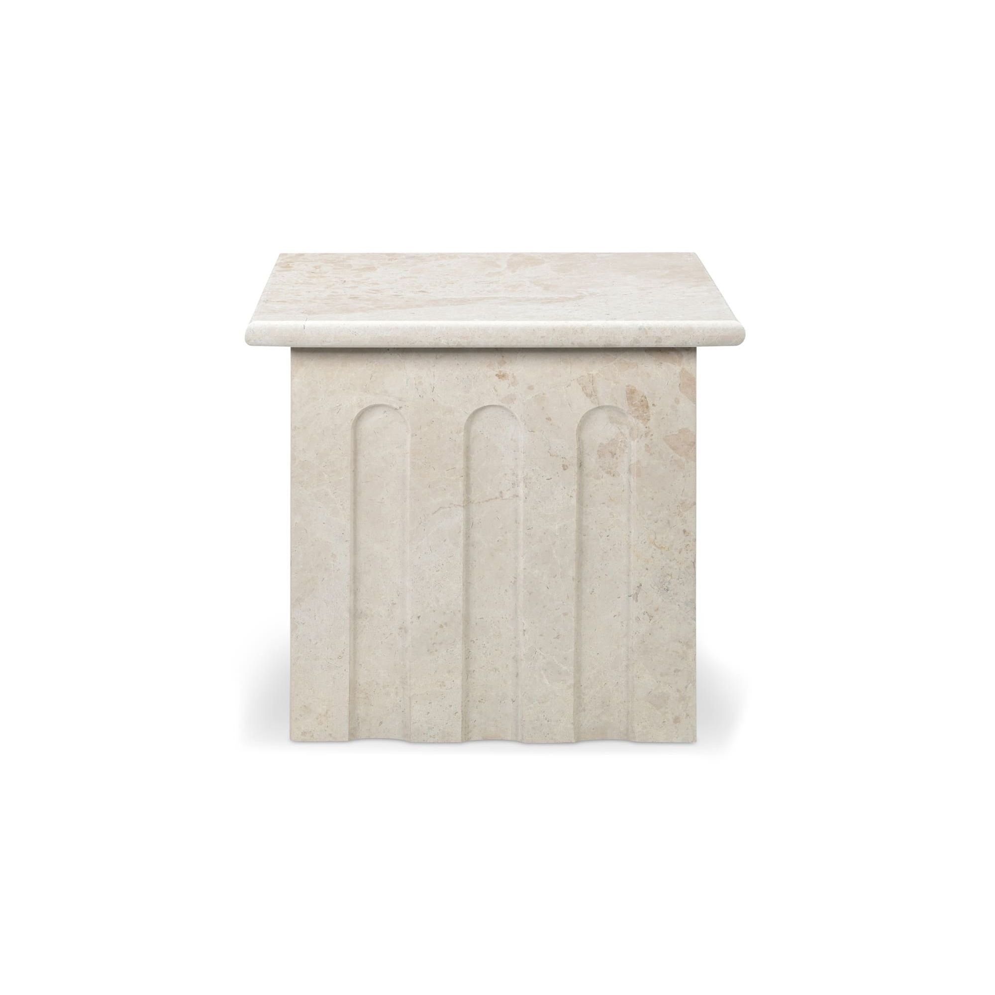 Moe's Home Collection Forum Side Cream Marble Side Table - Image 2