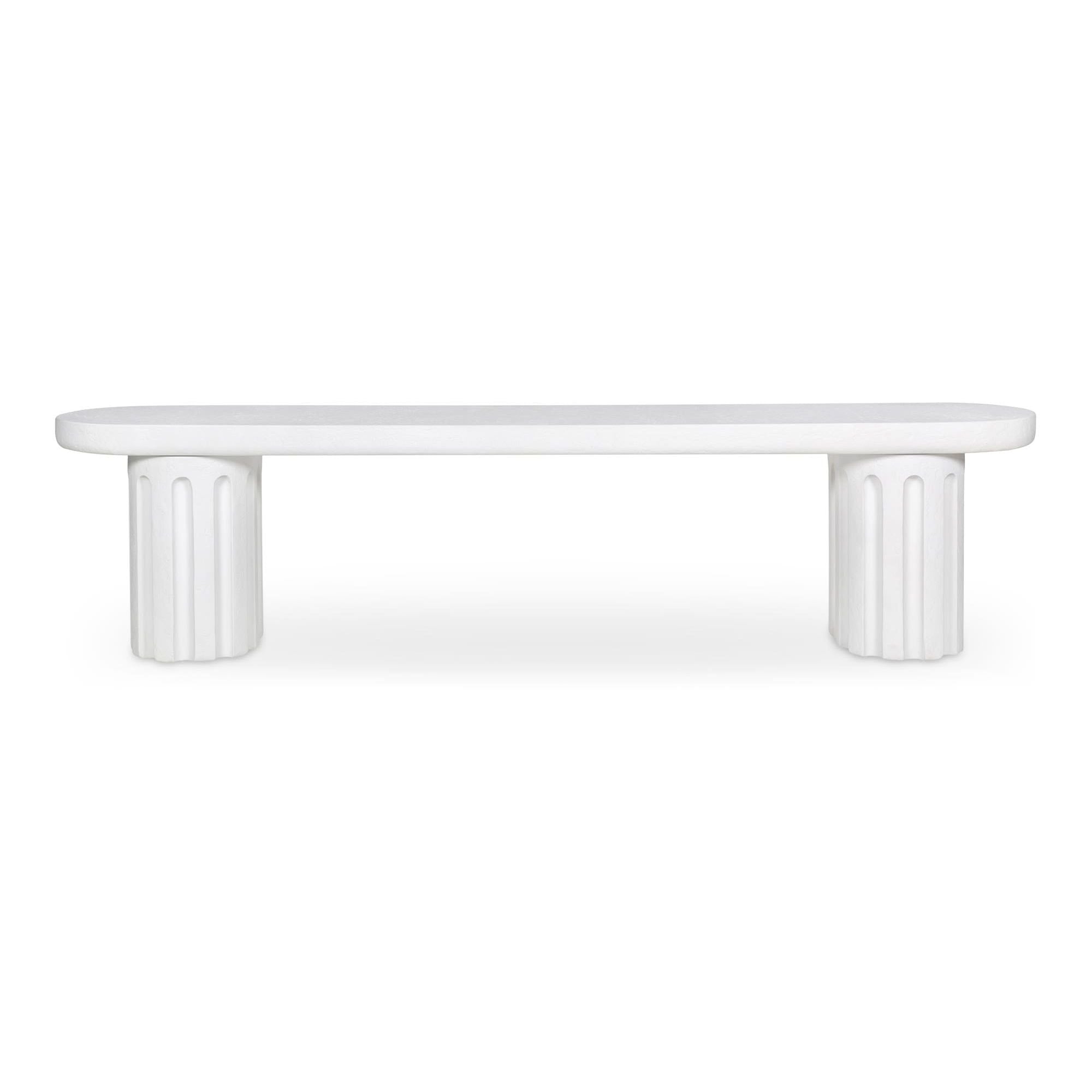 Moe’s Home Eris Outdoor Dining Bench White