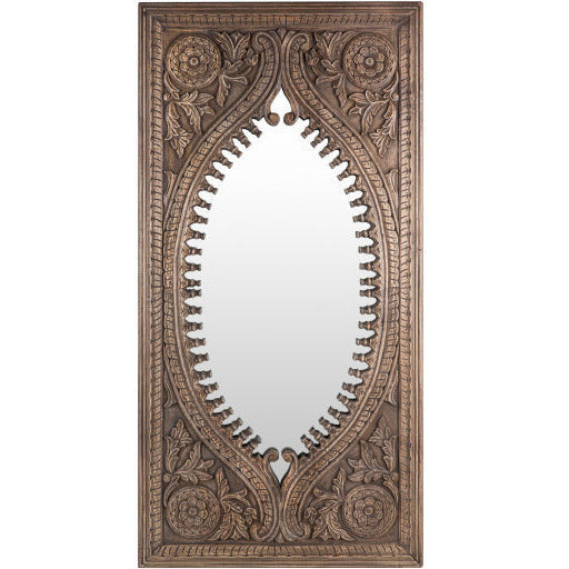 Surya Wall Decor & Mirrors Jodhpur Modern Large Wall Mirror Natural Carved Wood Finish JOD-002 - Image 2