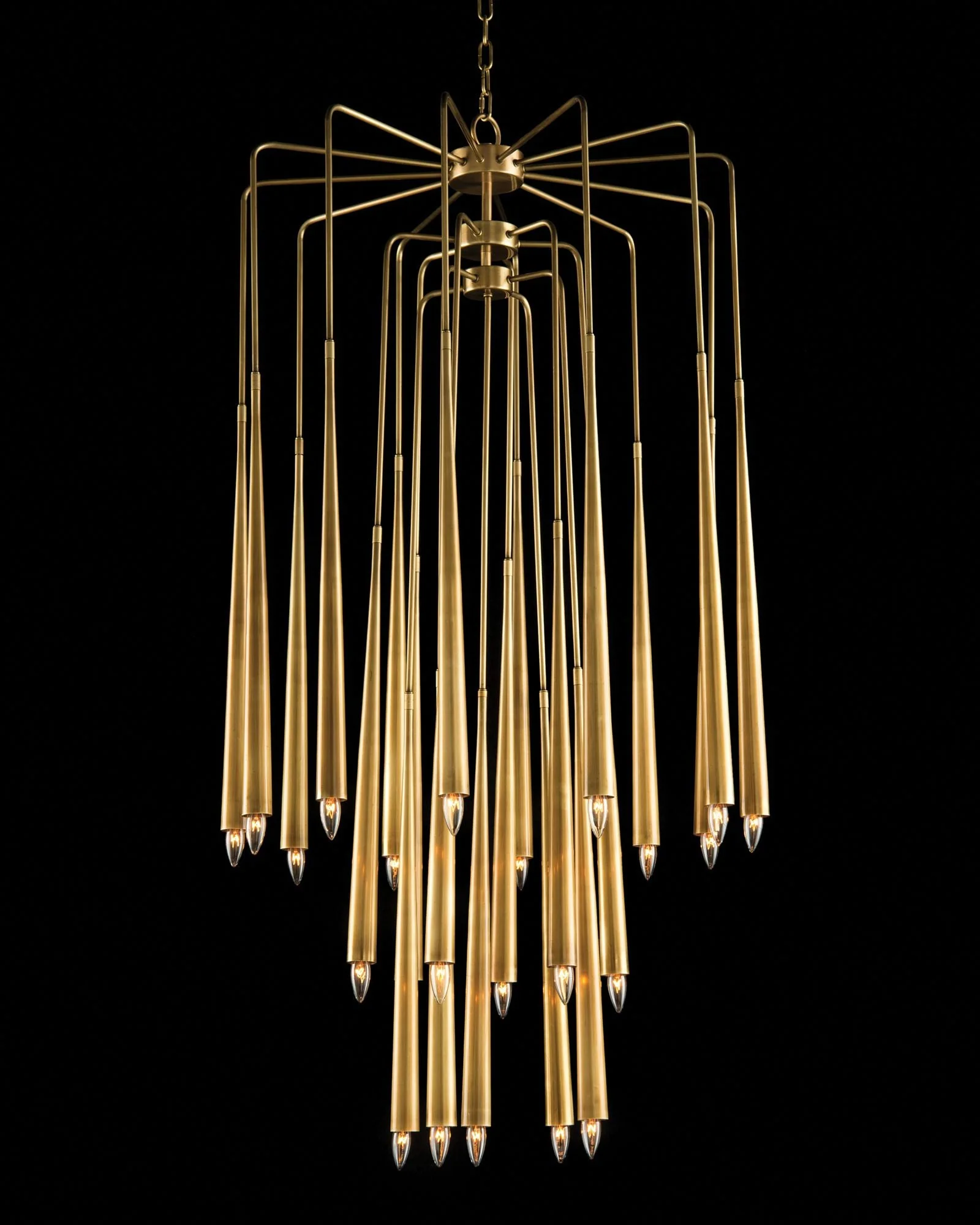 John Richard Hans 33"W Cascading Gold 23-Light Chandelier - Image 1