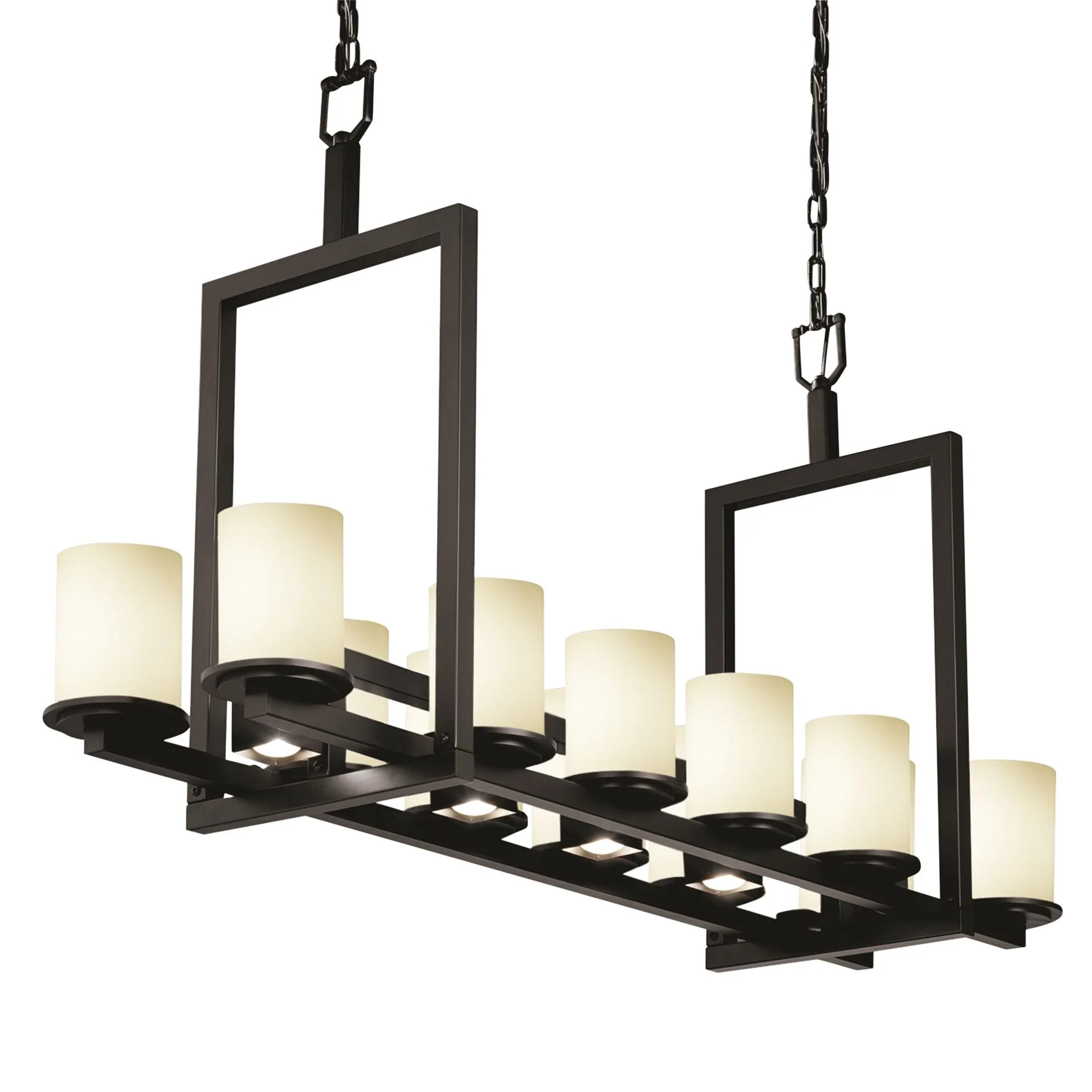 Justice Design Dakota 49" Wide Matte Black 17-Light Island Chandelier - Image 2