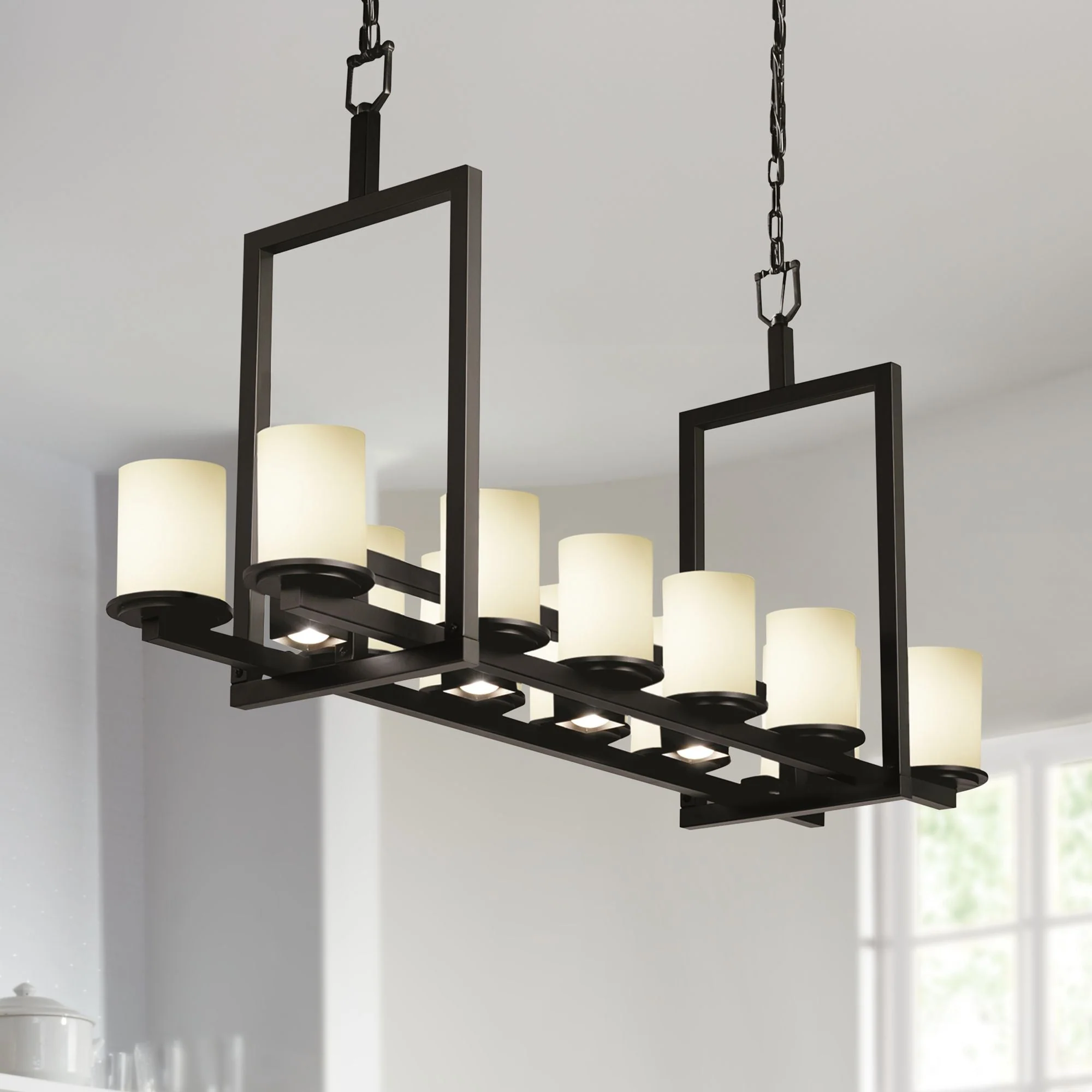Justice Design Dakota 49" Wide Matte Black 17-Light Island Chandelier - Image 1