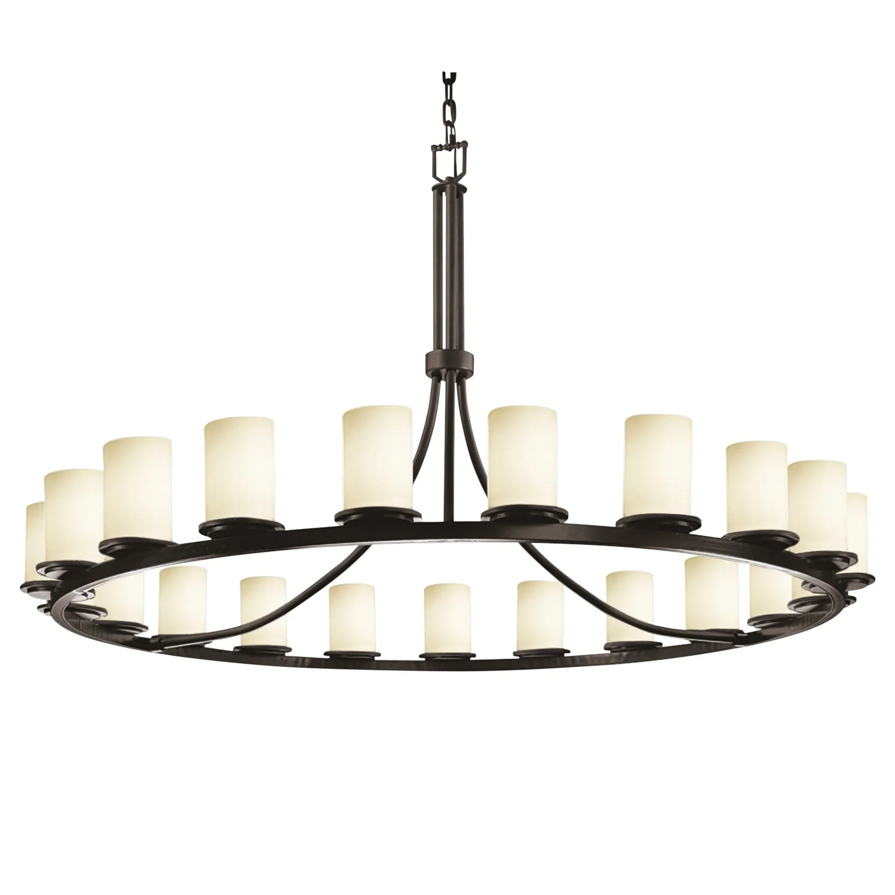 Justice Design Fusion 60"W Matte Black 21-Light Chandelier - Image 2