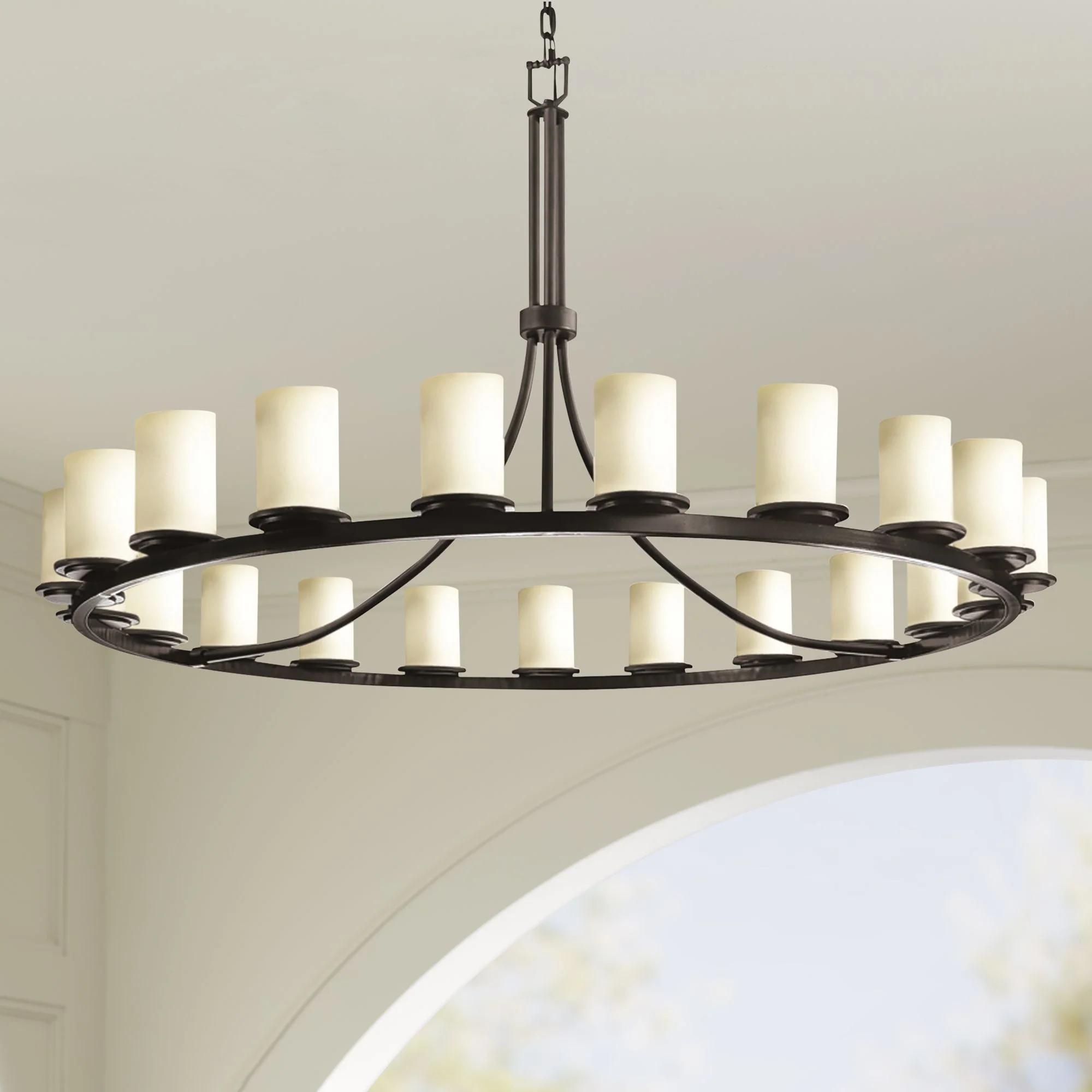 Justice Design Fusion 60"W Matte Black 21-Light Chandelier - Image 1