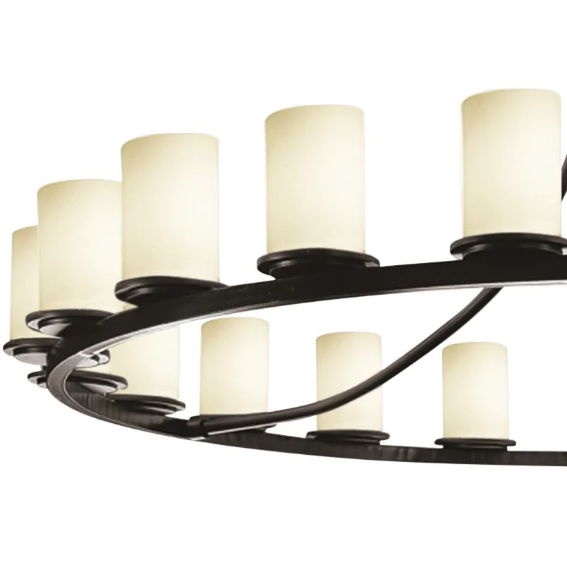 Justice Design Fusion 60"W Matte Black 21-Light Chandelier - Image 3