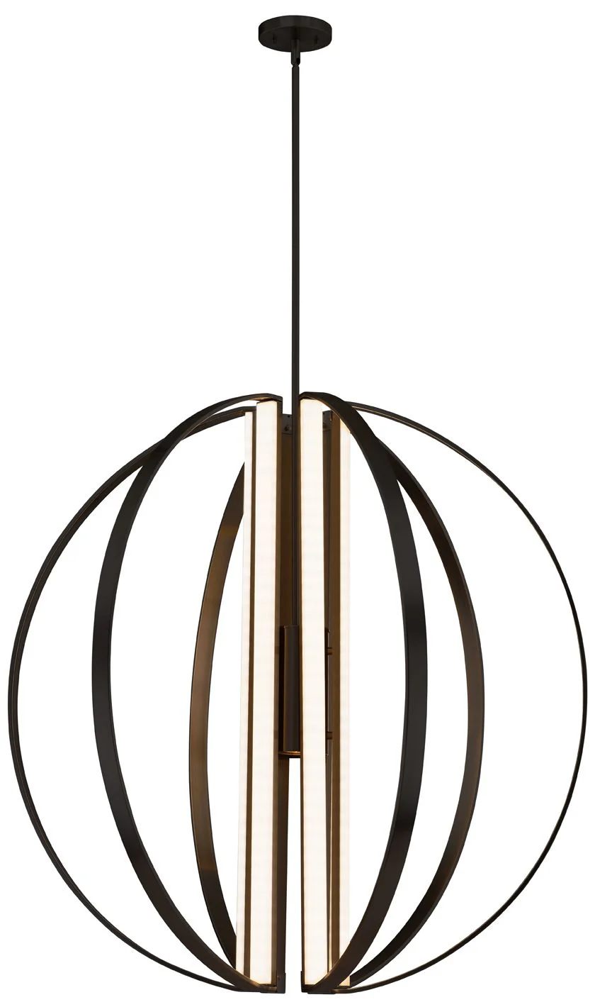 Justice Design Liv 36"W Matte Black 7-Light LED Chandelier - Image 1