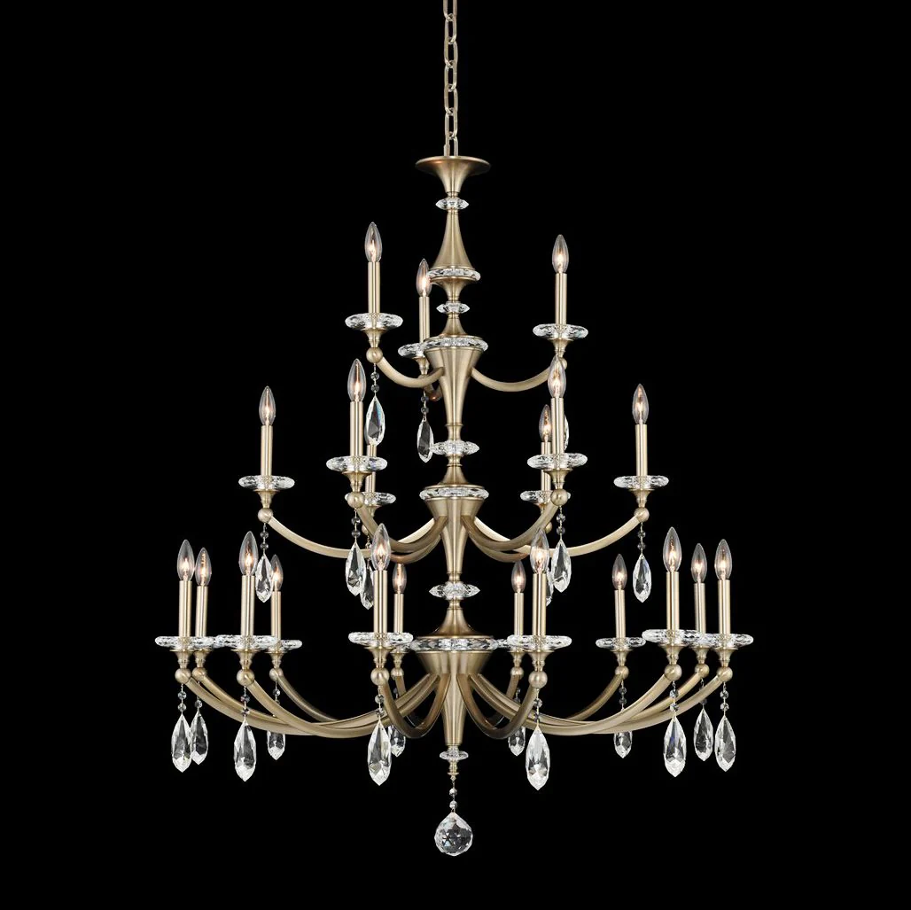 Kalco Floridia 42" Wide Champagne Gold 21-Light 3-Tier Chandelier - Image 1
