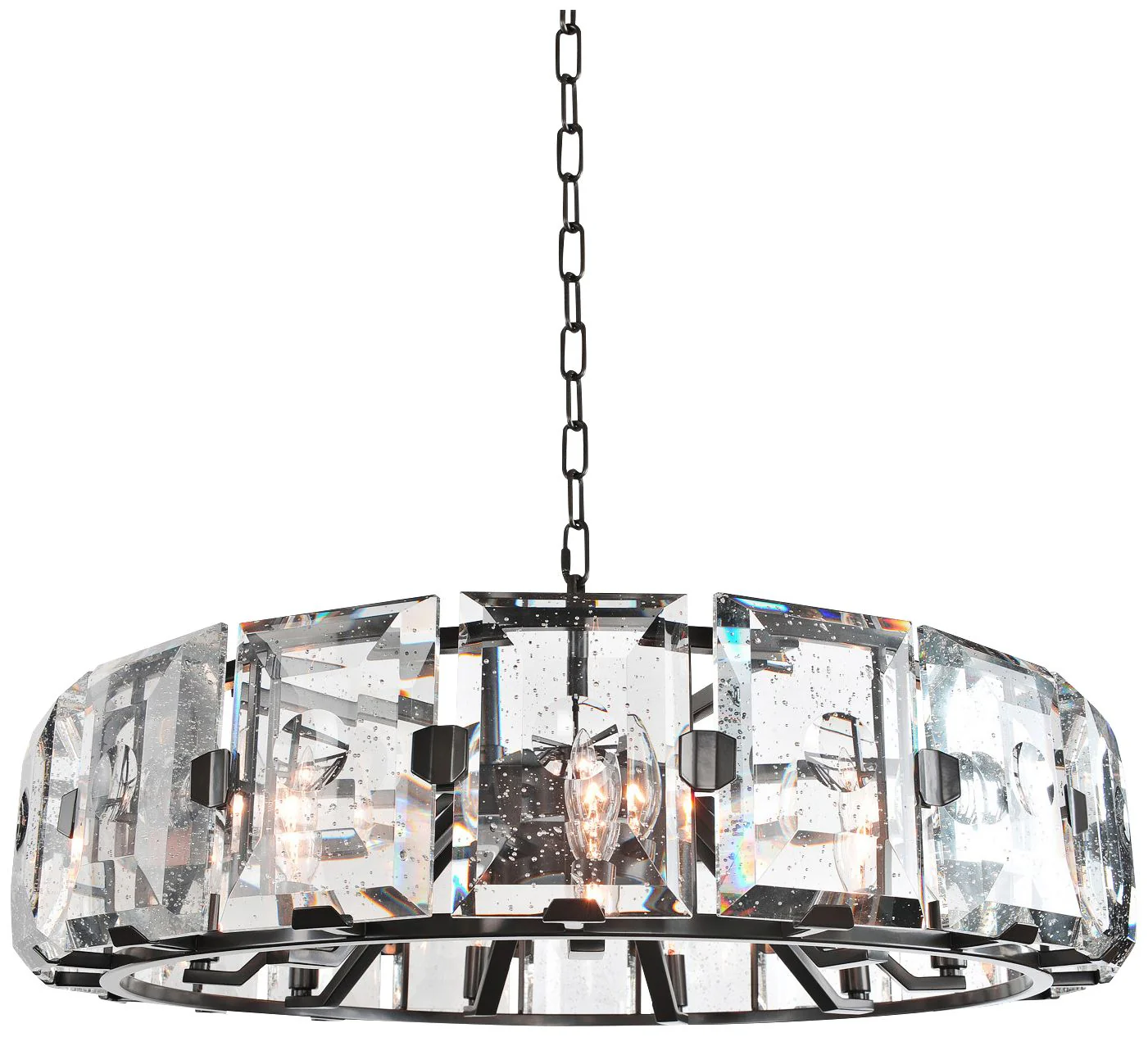 Giada 30" Wide Dark Bronze Round Bubble Crystal Pendant Light - Image 2