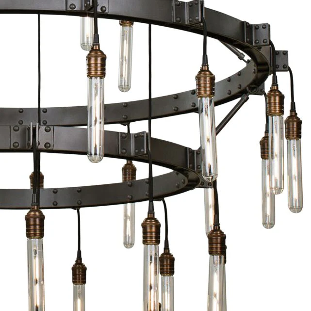 Stuyvesant 59" Matte Gun Metal 36-Light 3-Tier Ring Chandelier - Image 3