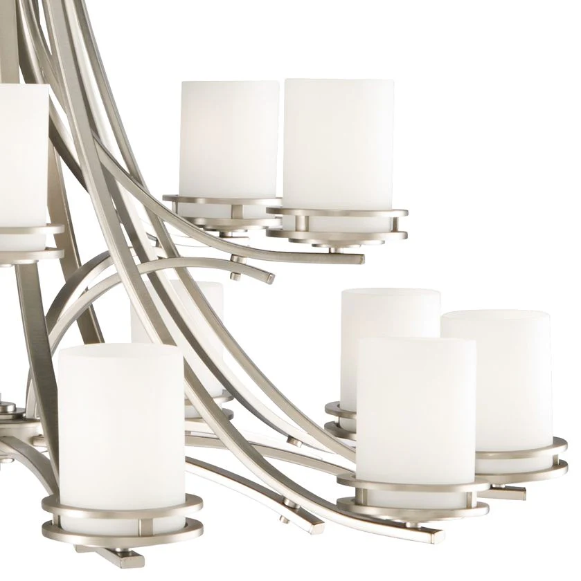 Hendrik 42 1/4" Wide Brushed Nickel 2-Tier 15-Light Chandelier - Image 2