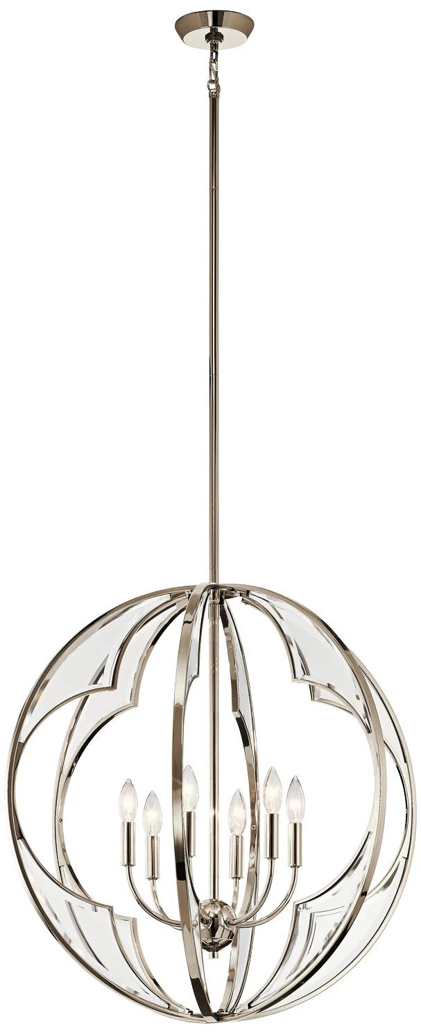 Montavello 26"W Polished Nickel 6-Light Chandelier - Image 3