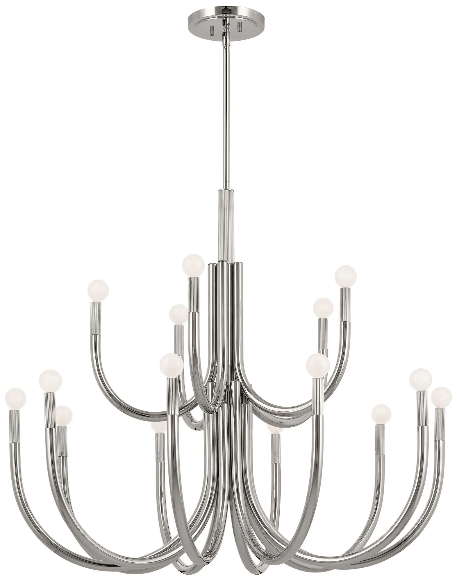 Odensa 40.25 Inch 15 Light Chandelier in Polished Nickel - Image 1