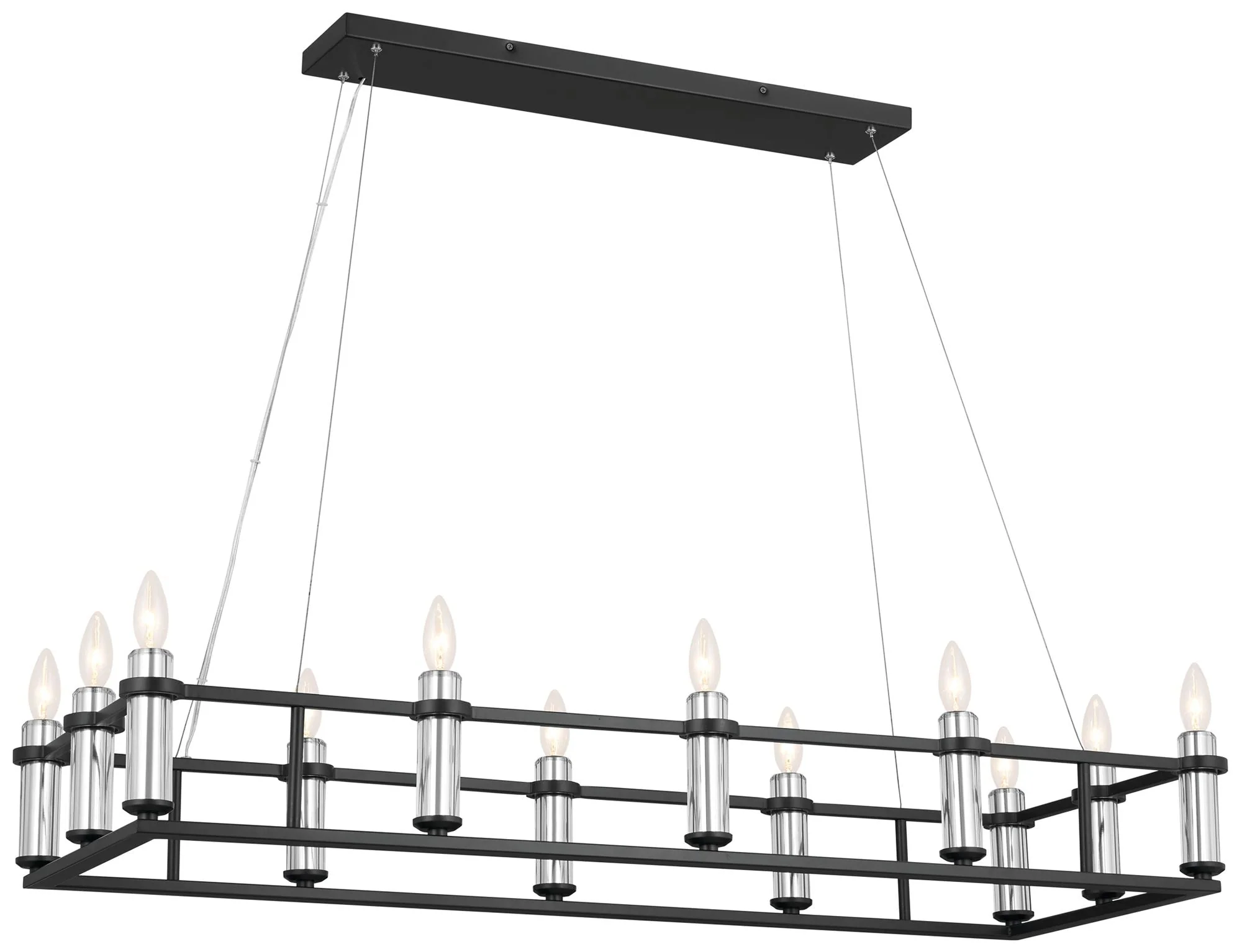 Rosalind 45.3 Double Linear 12-Light Rectangular Chandelier - Image 1