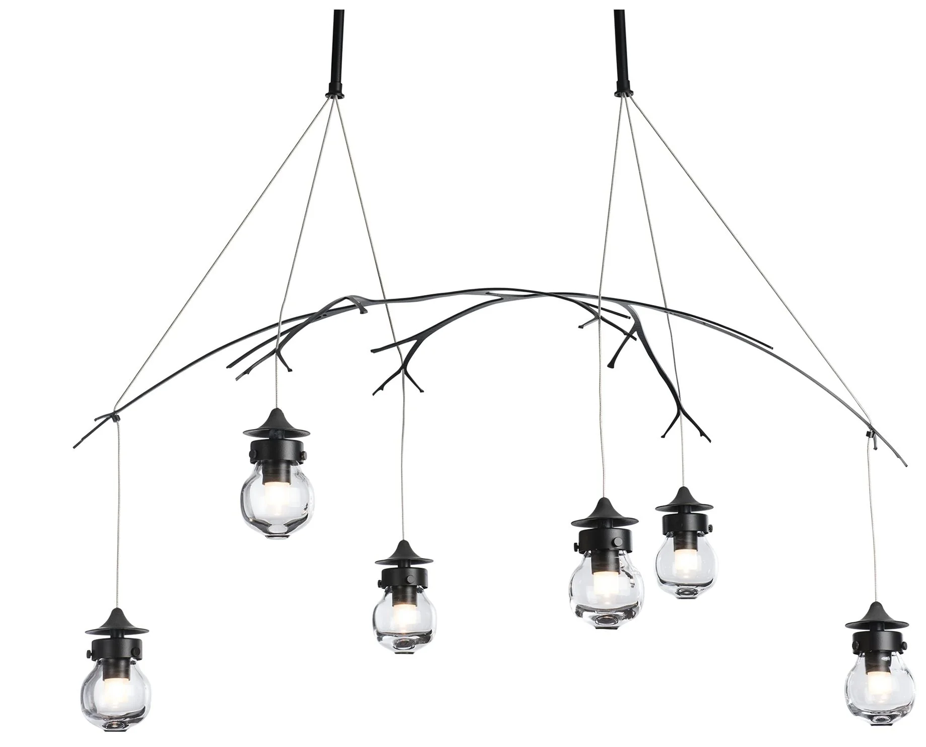 Kiwi 36.8" Black Short Pendant with Clear Glass - Image 1