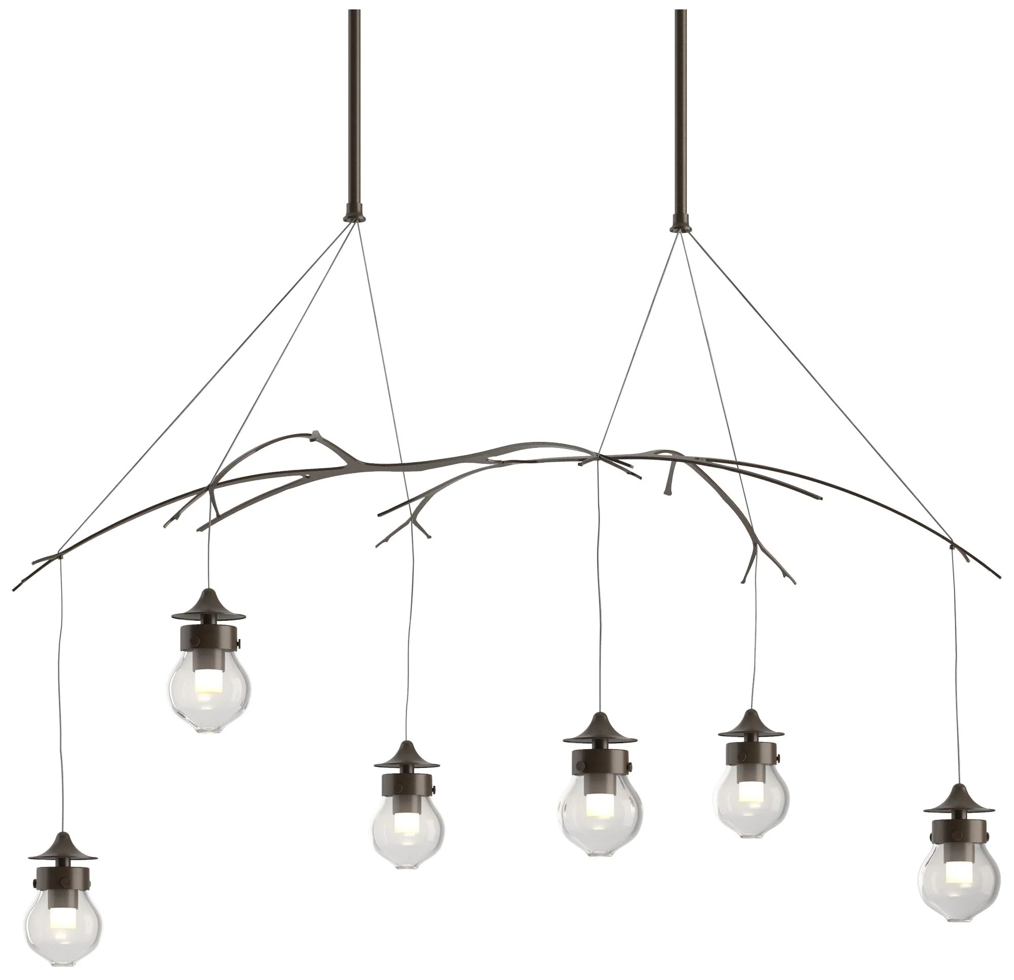Kiwi 36.8" Wide Bronze Short Height Pendant With Clear Glass Shade - Image 1