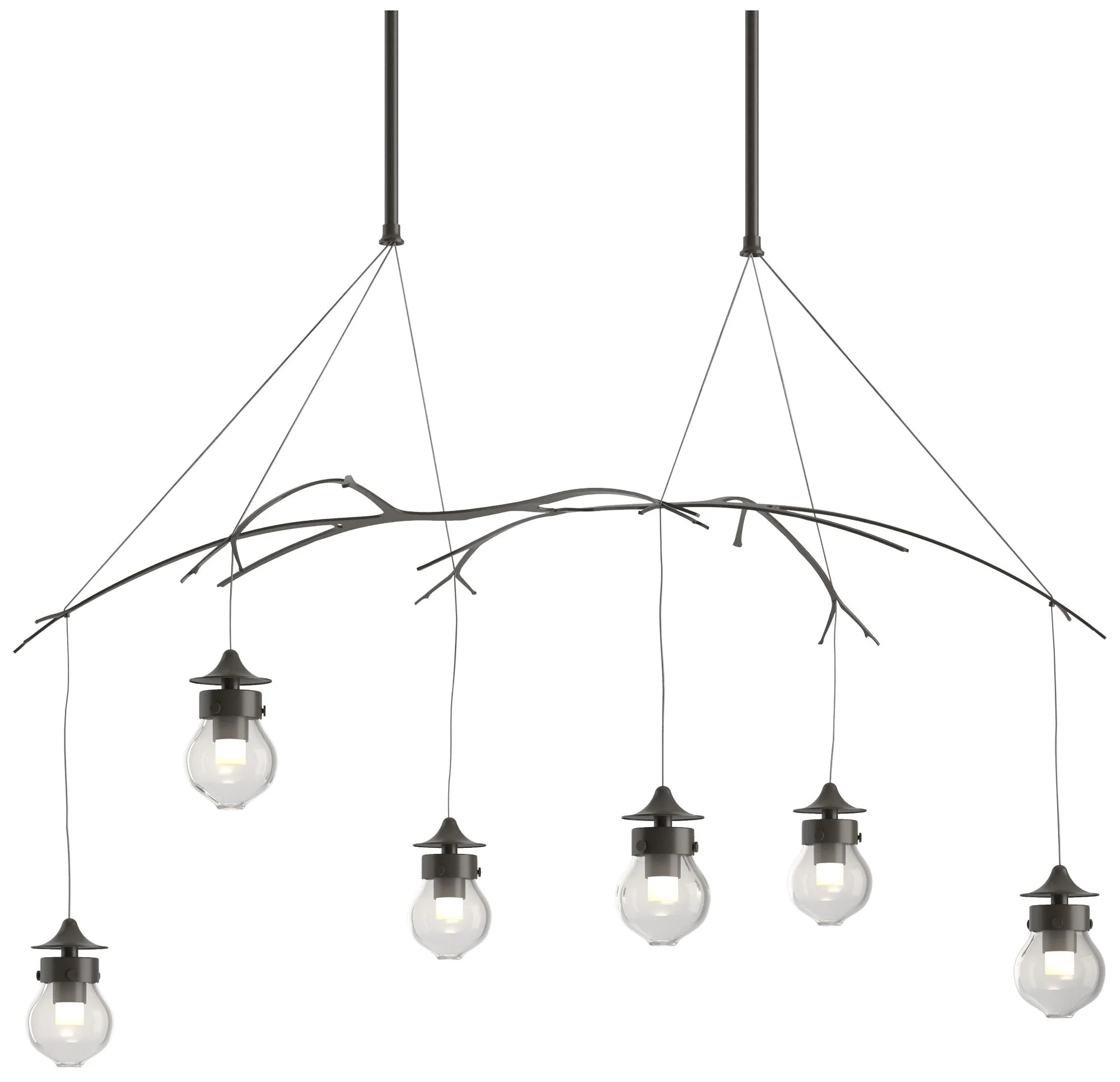 Kiwi 36.8" Wide Dark Smoke Long Pendant With Clear Glass Shade - Image 1