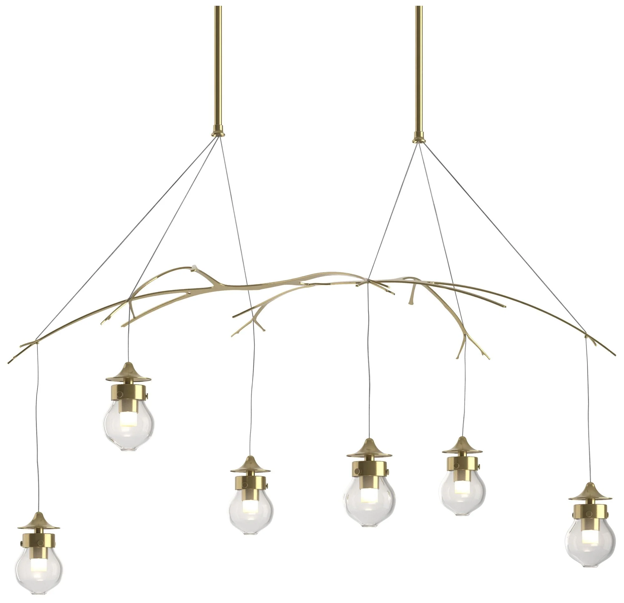 Kiwi 36.8" Wide Modern Brass Standard Pendant With Clear Glass Shade - Image 1