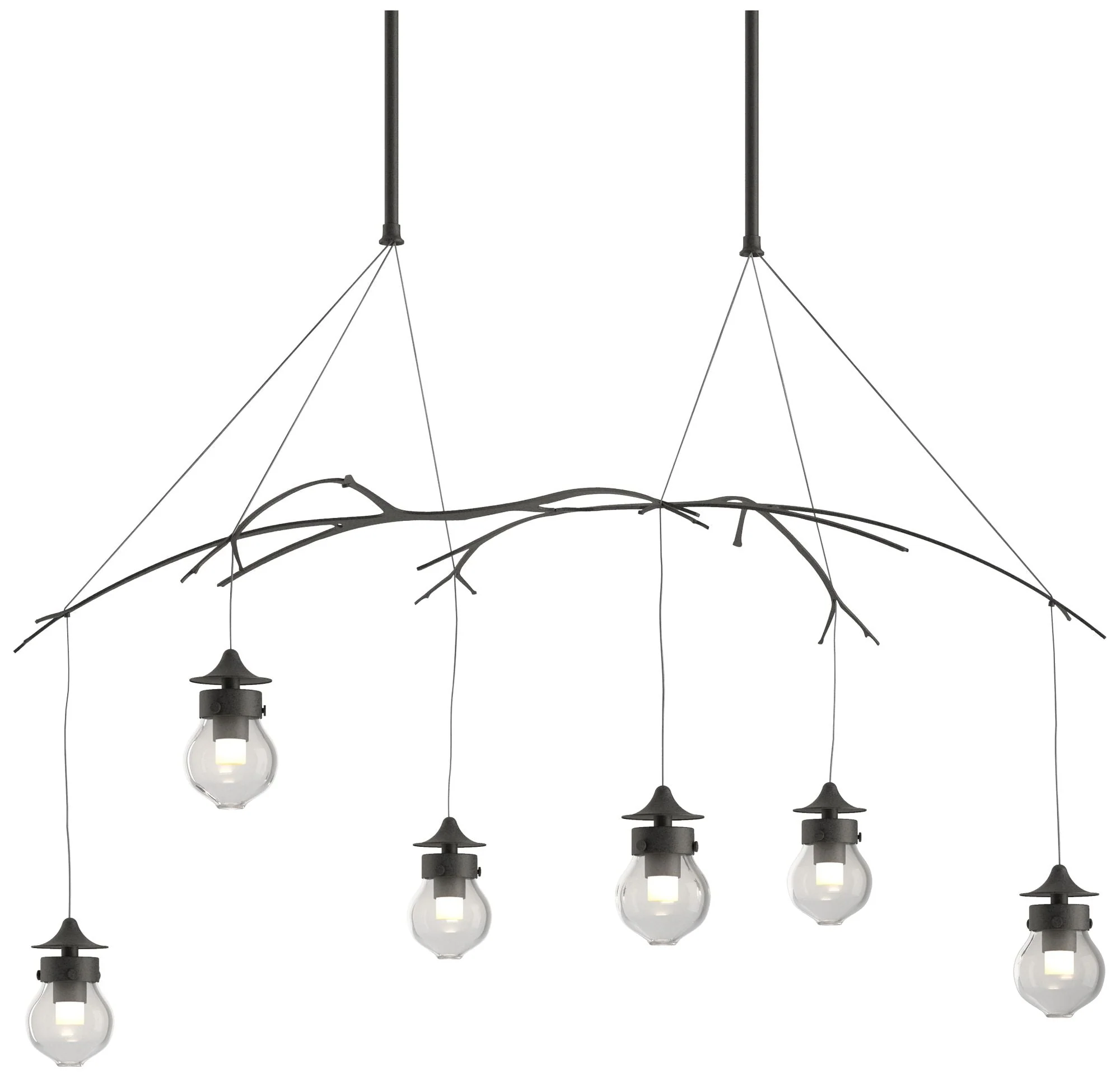 Kiwi 36.8" Wide Natural Iron Standard Pendant With Clear Glass Shade - Image 1