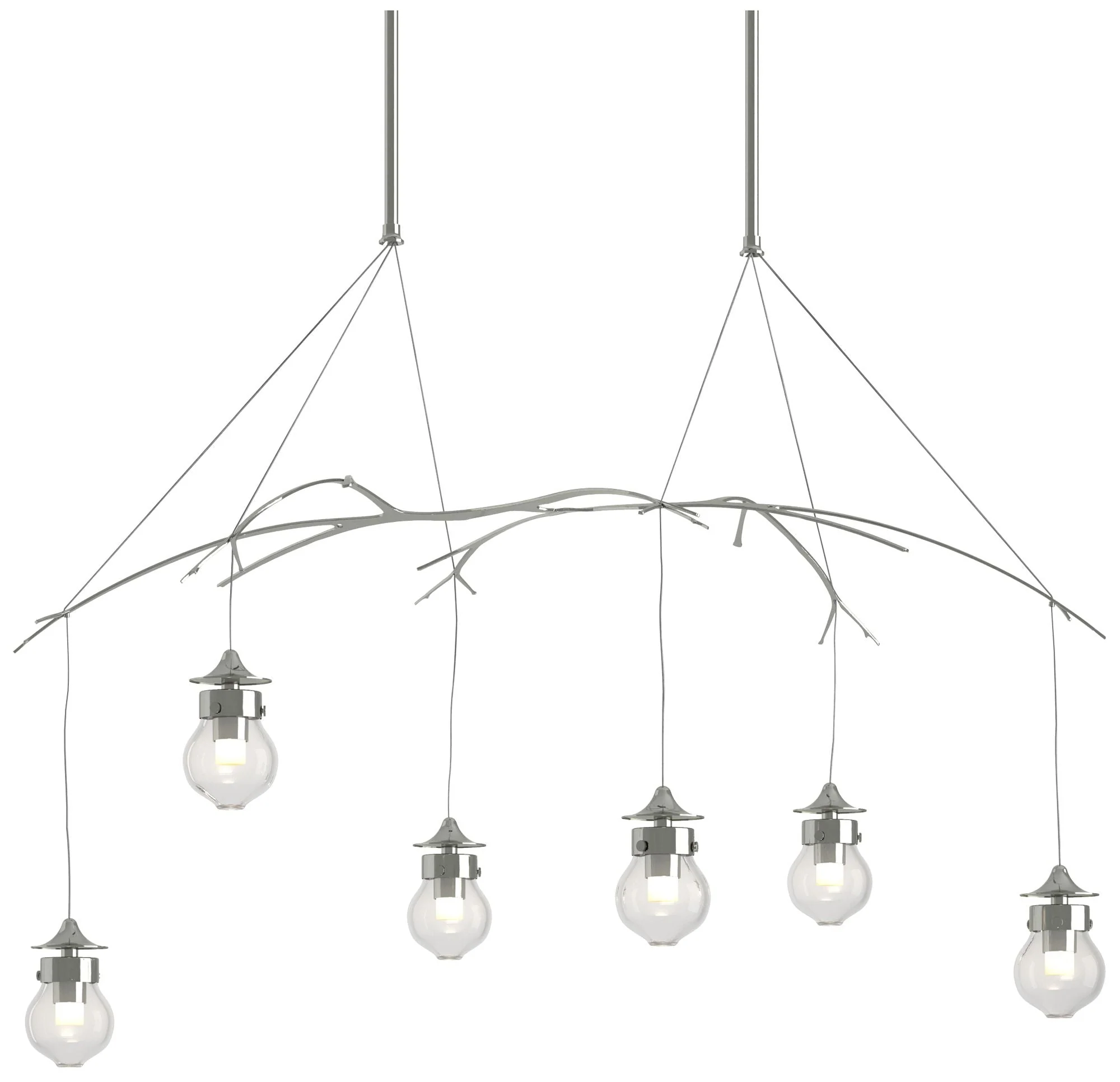 Kiwi 36.8" Wide Sterling Standard Pendant With Clear Glass Shade - Image 1