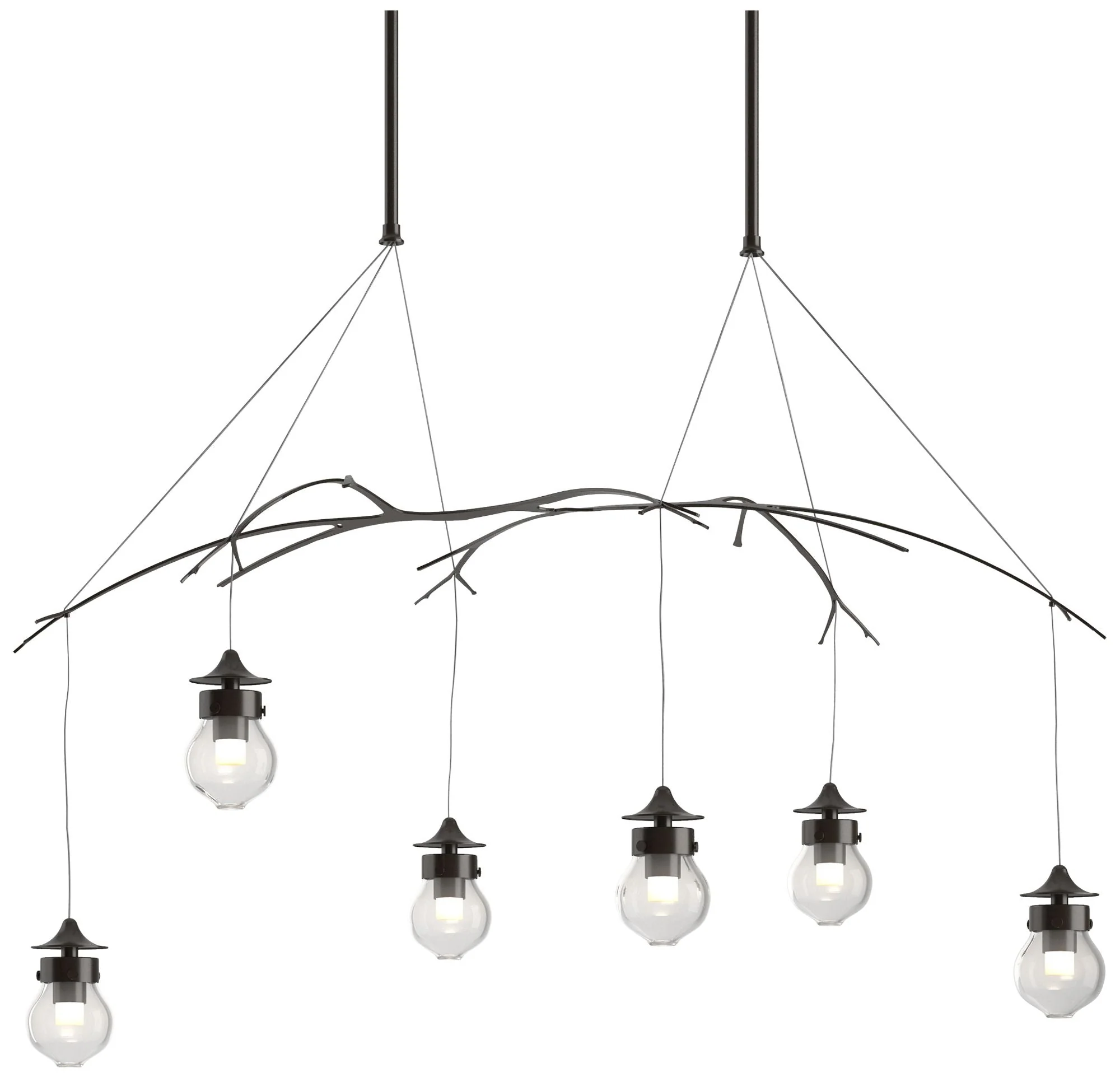 Kiwi 36.8"W Oil Rubbed Bronze Long Pendant With Clear Glass Shade - Image 1