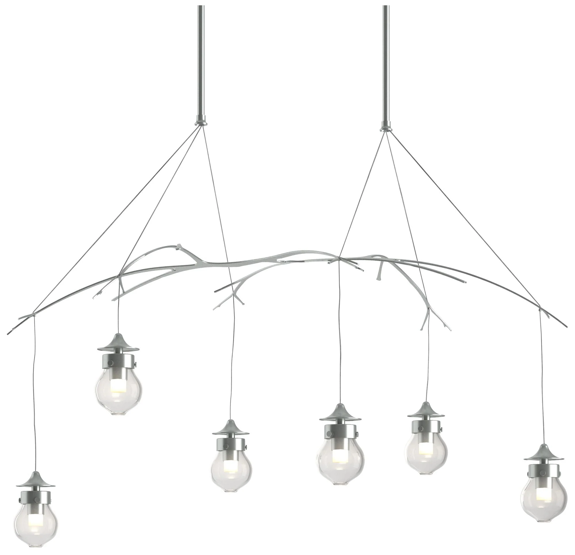 Kiwi 36.8"W Vintage Platinum Standard Pendant With Clear Glass Shade - Image 1