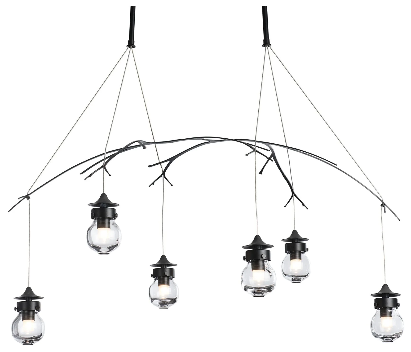 Kiwi Pendant - Black Finish - Clear Glass - Standard Height - Image 1