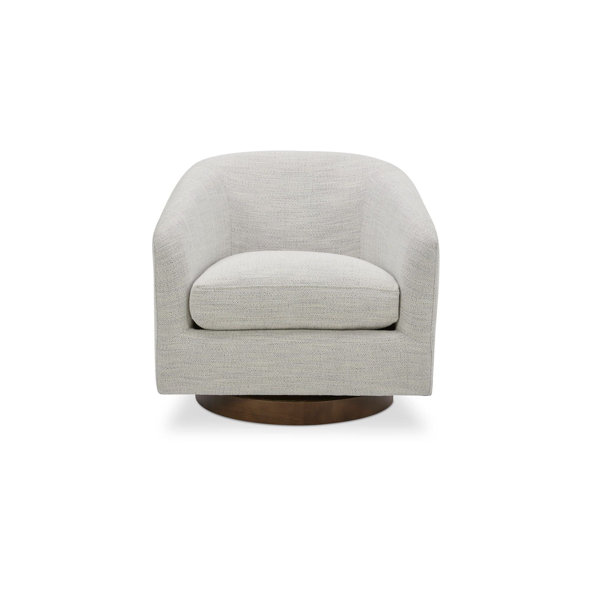 Moe's Home Collection Oscy White Swivel Chair - Image 1