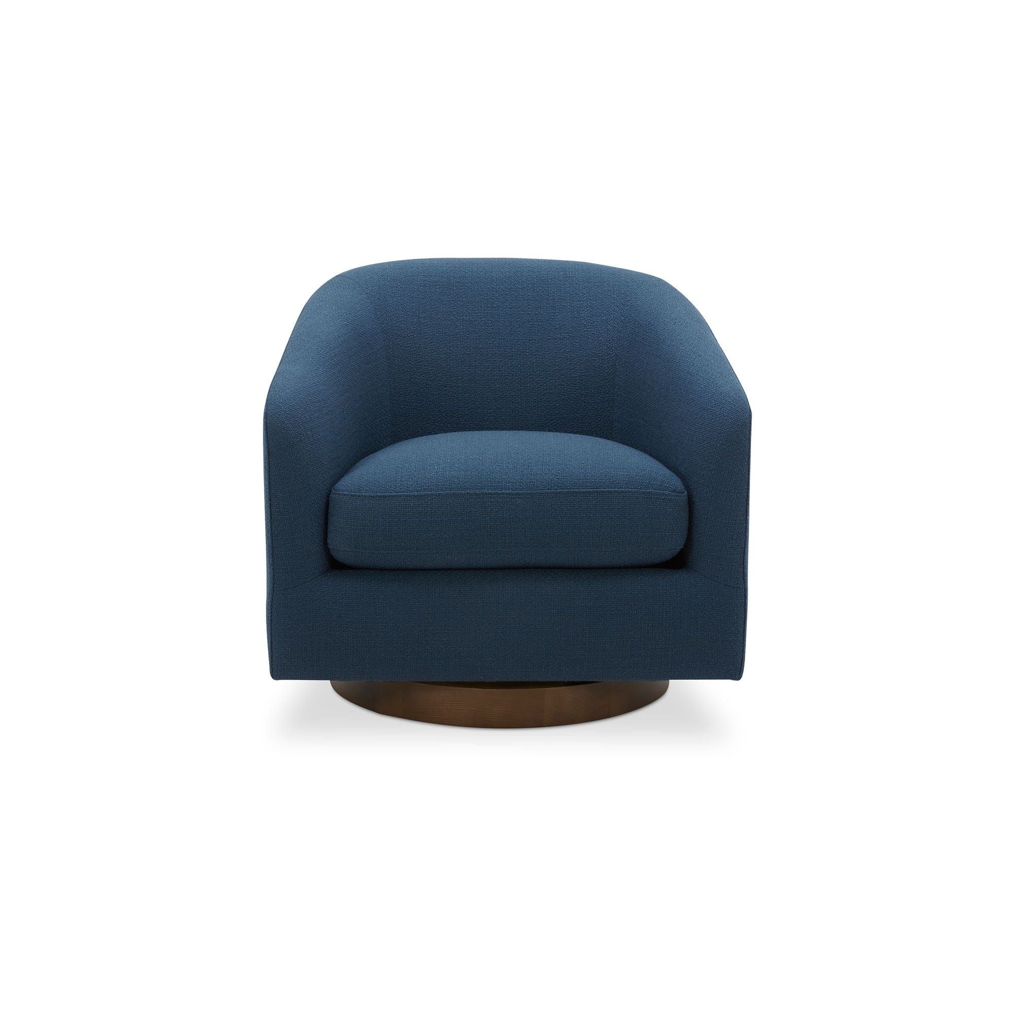 Moe's Home Collection Oscy Dark Atlantic Blue Swivel Chair - Image 1