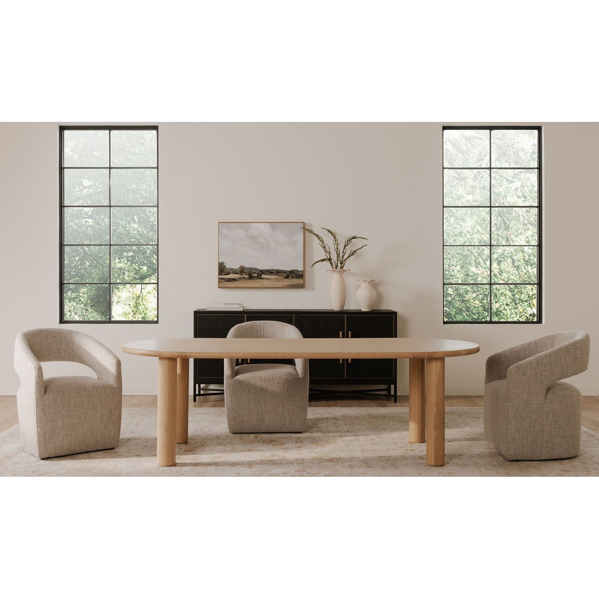 Moe's Home Barrow Rolling Dining Chair Grey Storm - Image 3