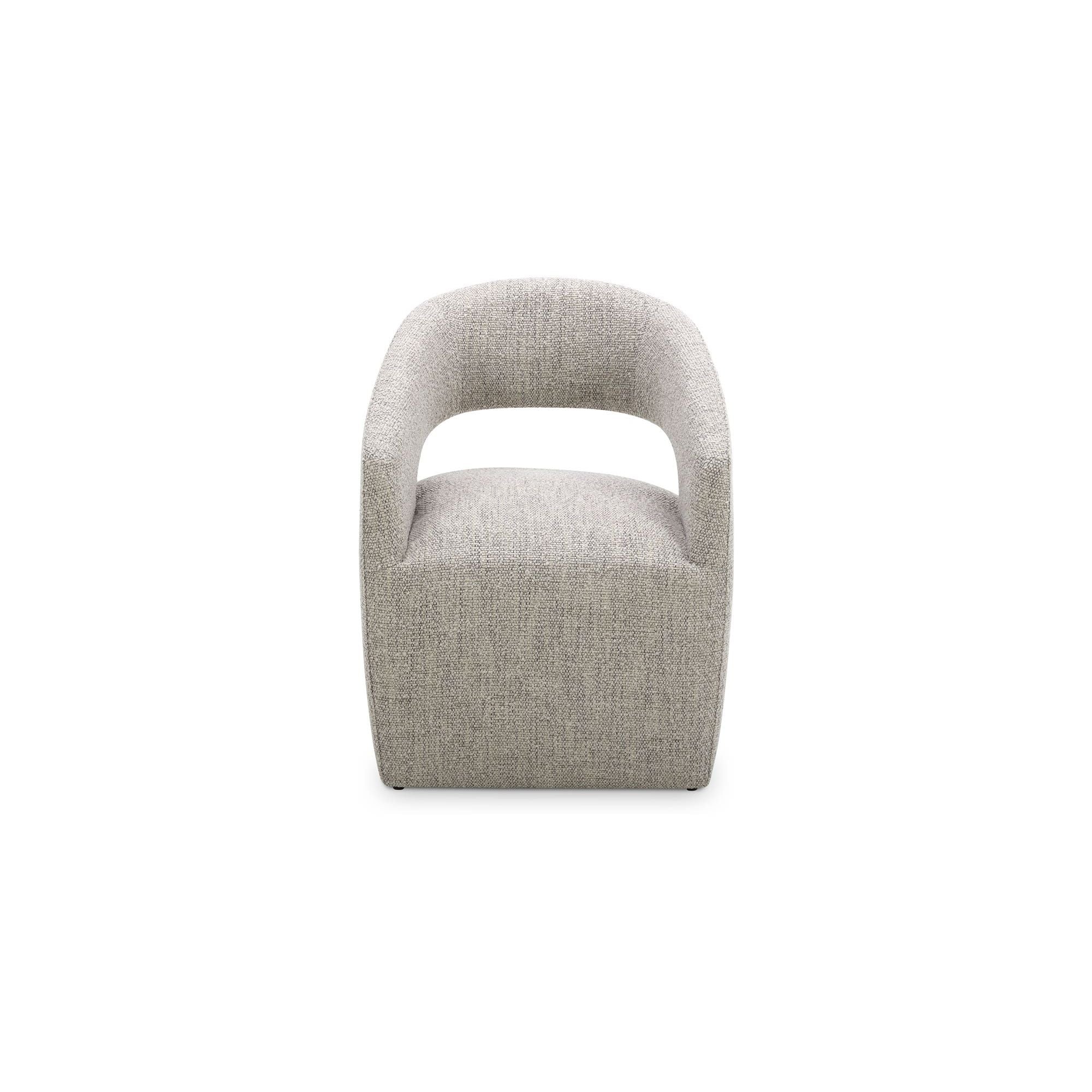 Moe's Home Barrow Rolling Dining Chair Grey Storm - Image 1