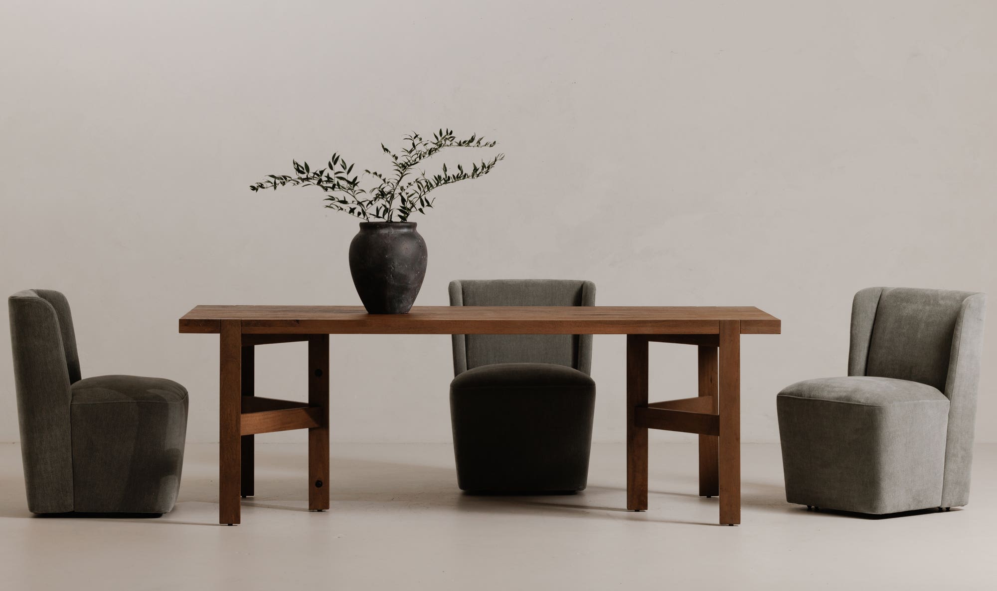 Moe's Home Cormac Rolling Dining Chair Slate Green - Image 3