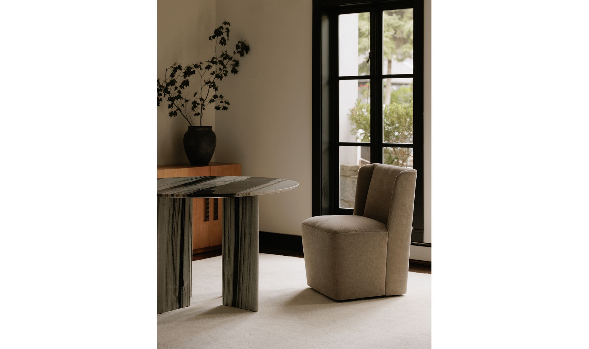 Moe's Home Cormac Rolling Dining Chair Warm Sand - Image 2