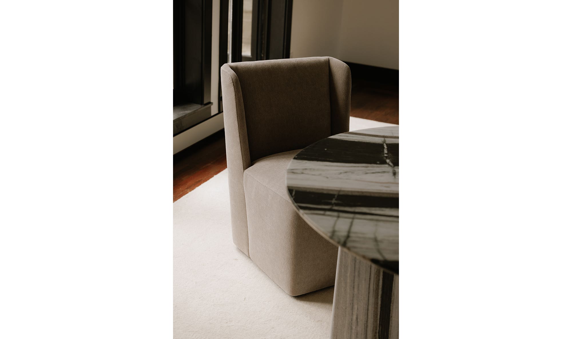 Moe's Home Cormac Rolling Dining Chair Warm Sand - Image 3