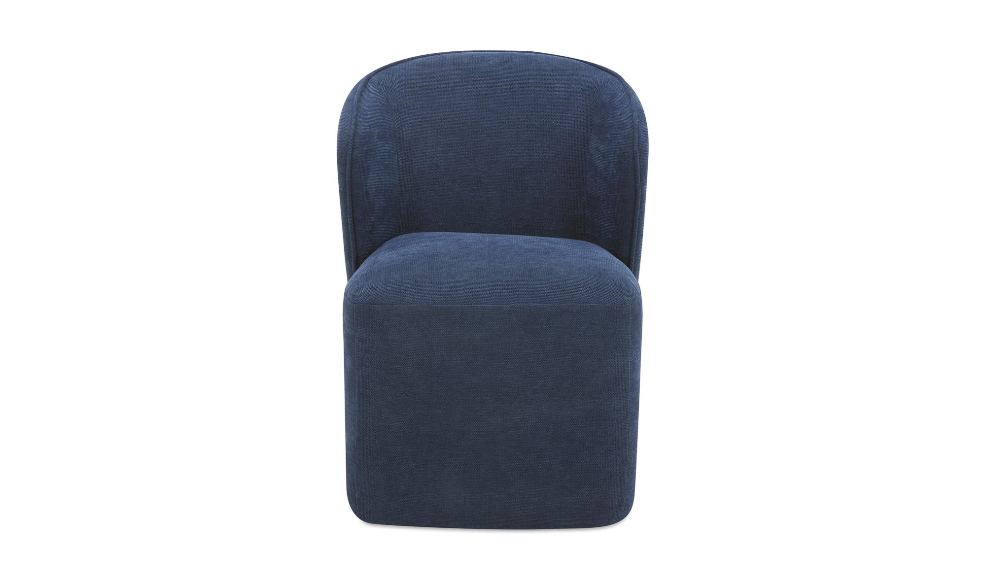Moe's Home Larson Rolling Dining Chair Navy Blue - Image 1