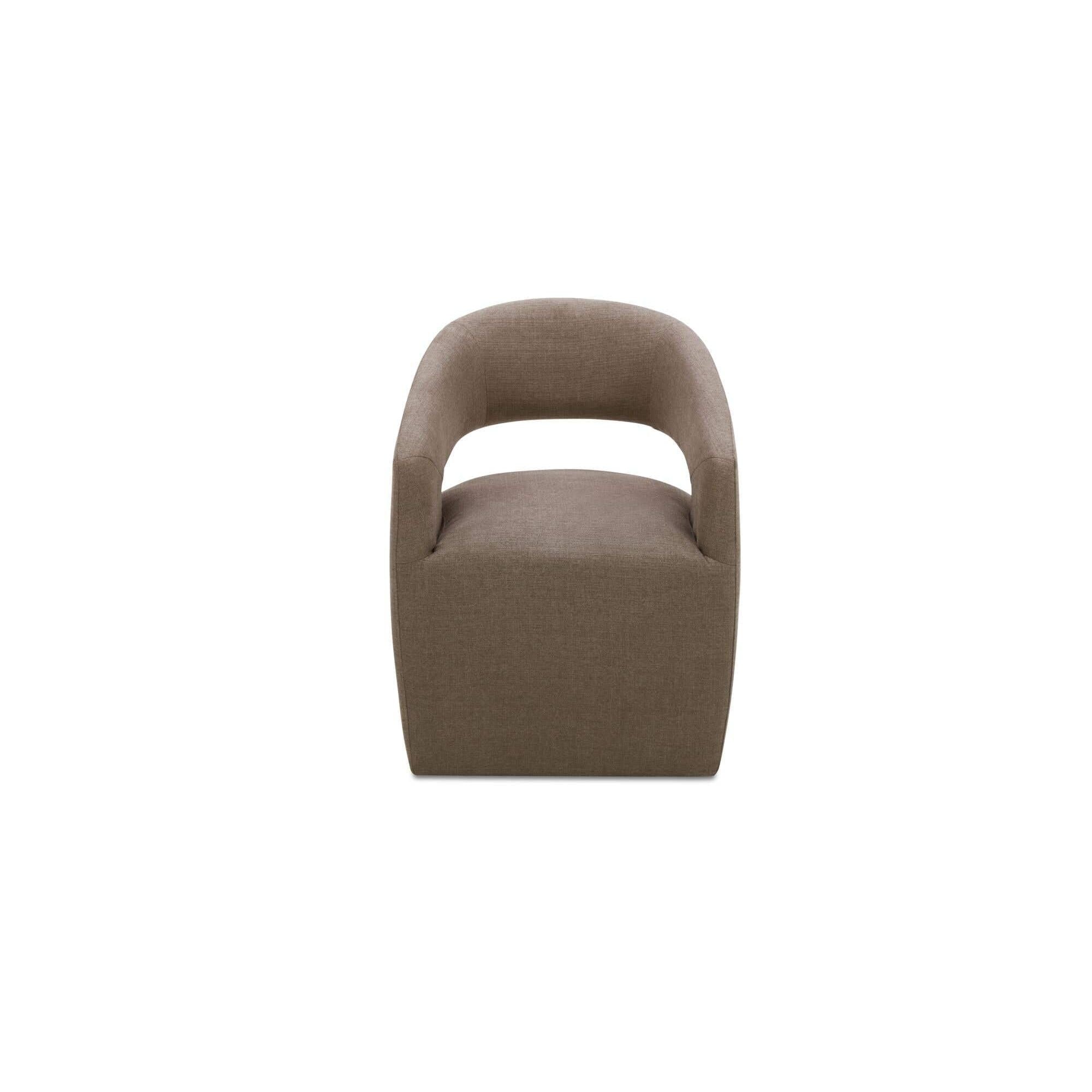 Moe's Home Barrow Rolling Dining Chair Soft Taupe - Image 1