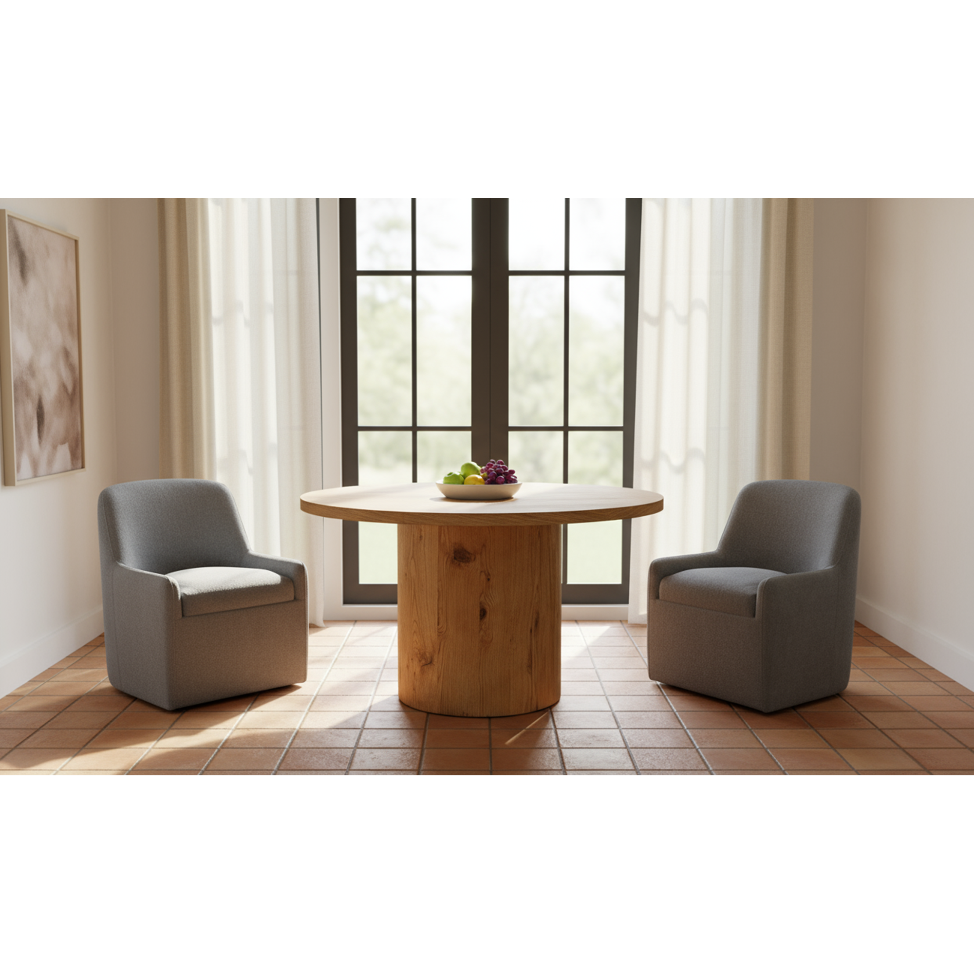 Moe's Home Maisie Rolling Dining Chair Slate Blue - Image 2