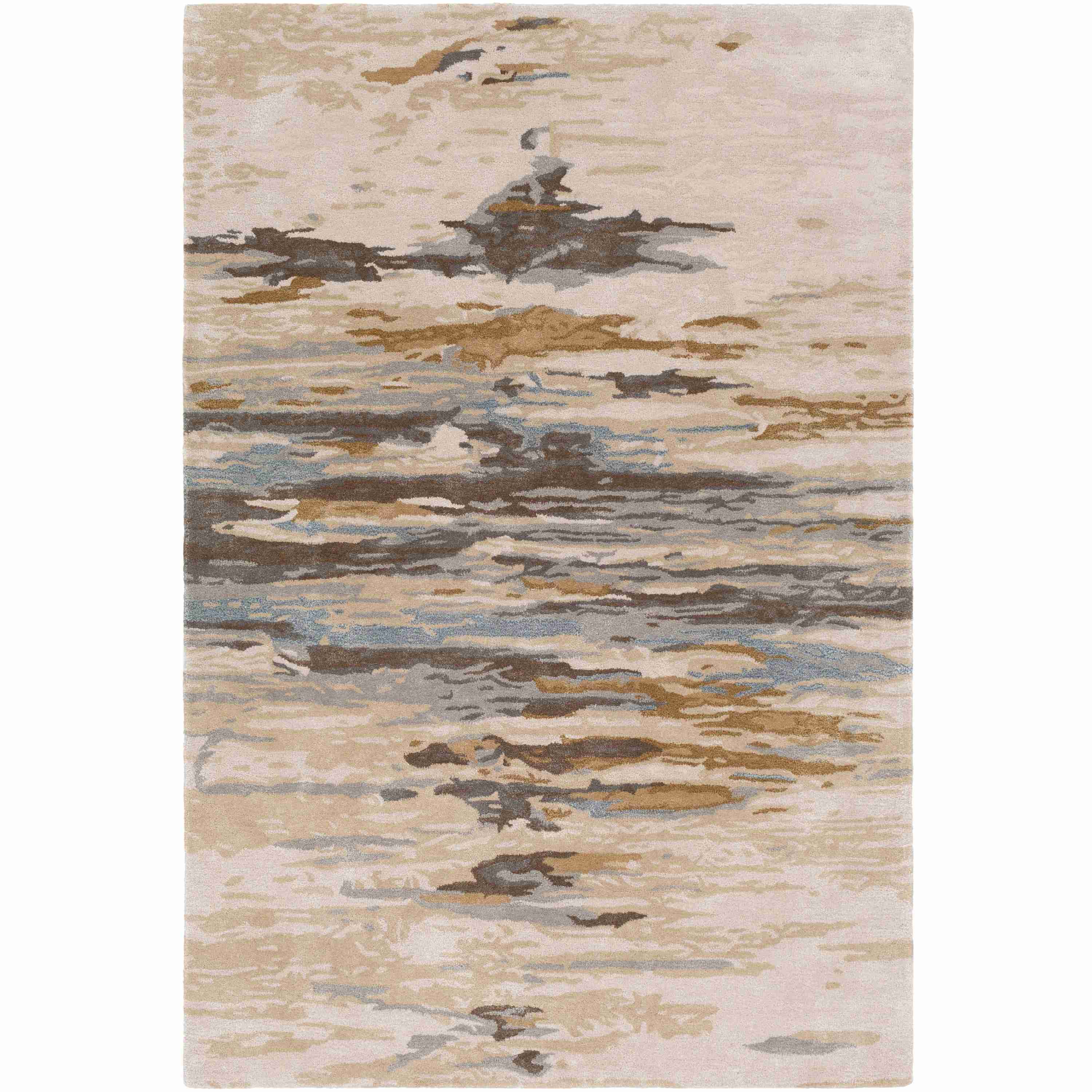 Surya Rugs Kavita Collection Light Beige, Gray, Brown & Blue Area Rug KVT-2301 - Image 2