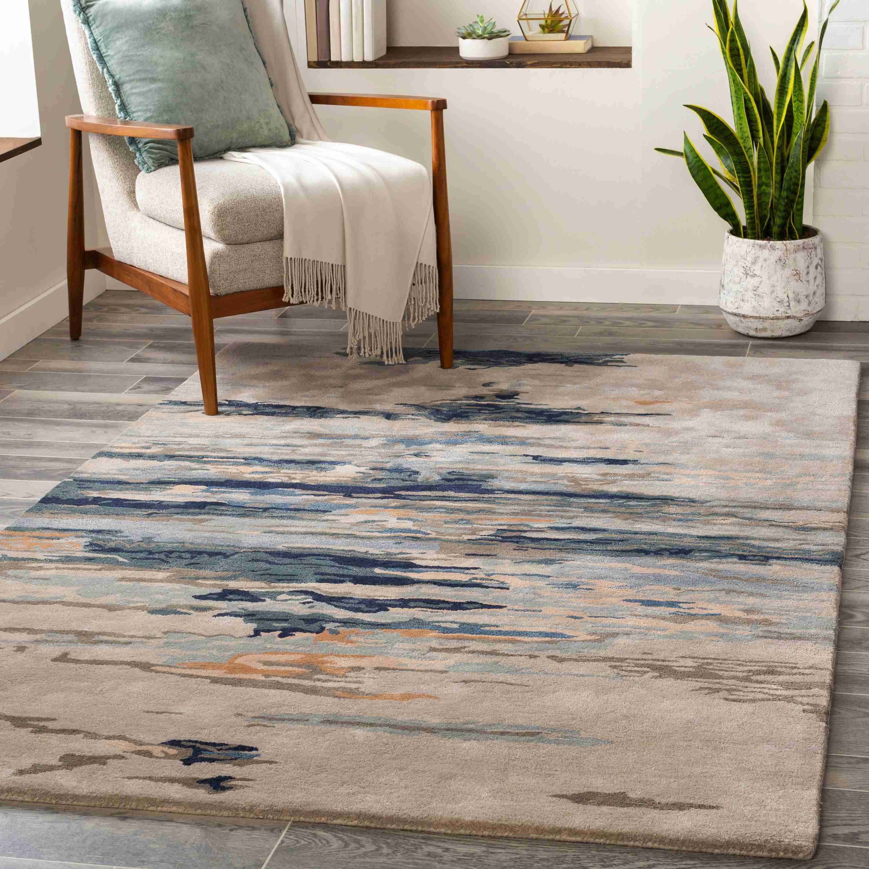 Surya Rugs Kavita Collection Gray, Blue, Teal, Brown & Beige Area Rug KVT-2302 - Image 3